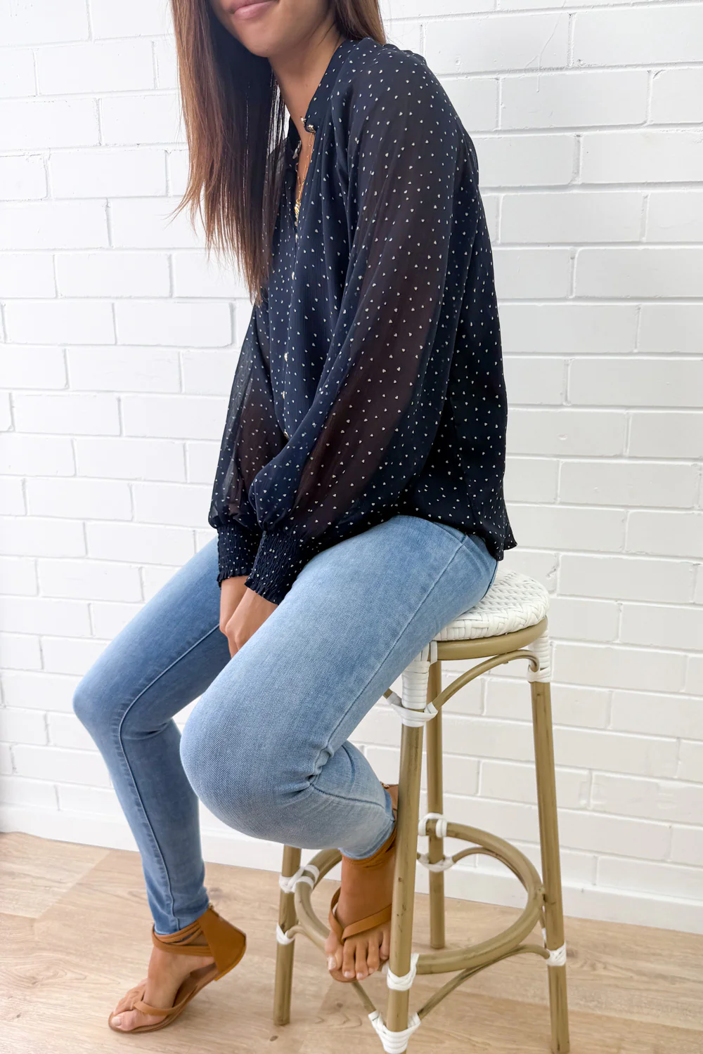 Chante Blouse - Navy Heart - Image 8