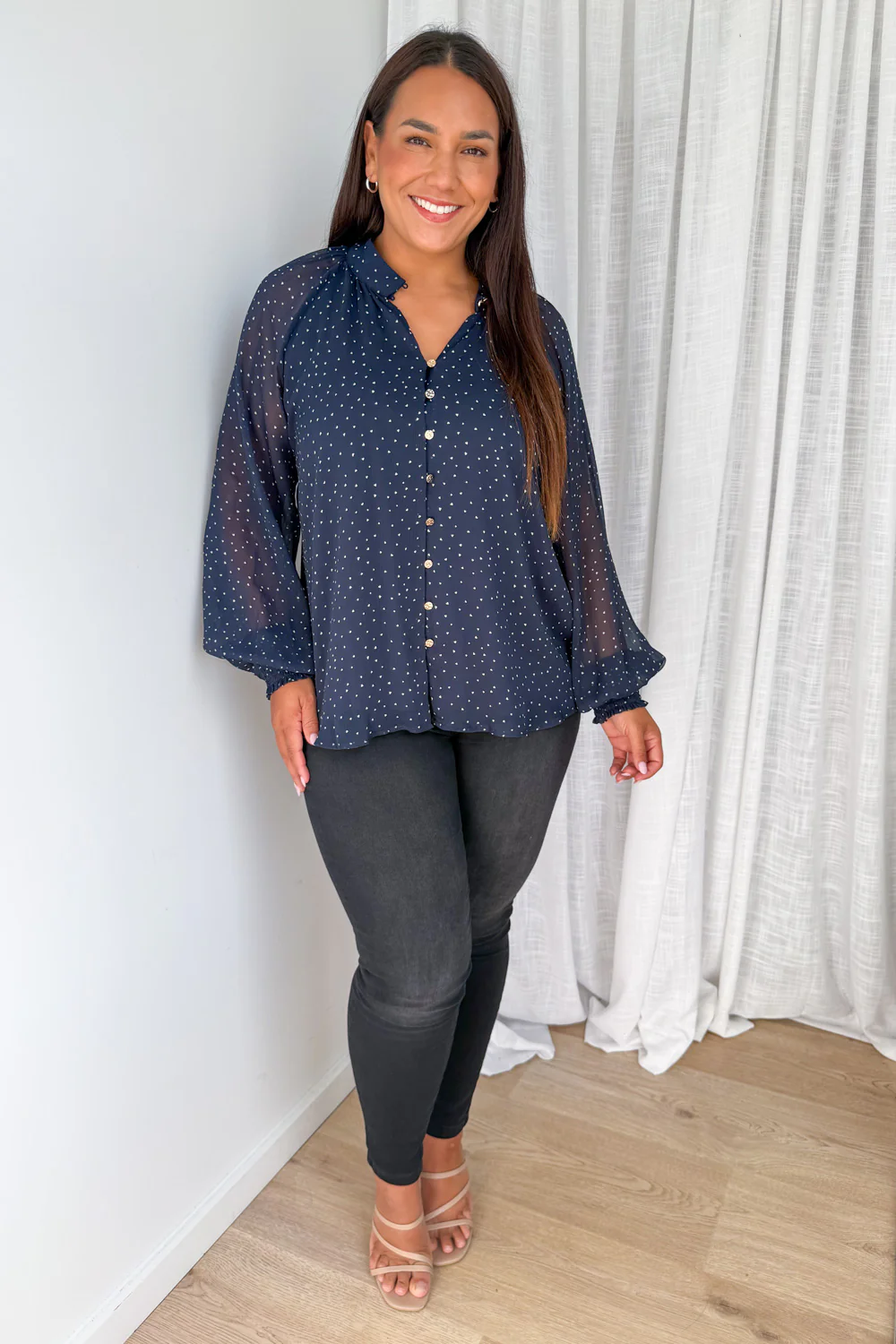 Chante Blouse - Navy Heart - Image 9