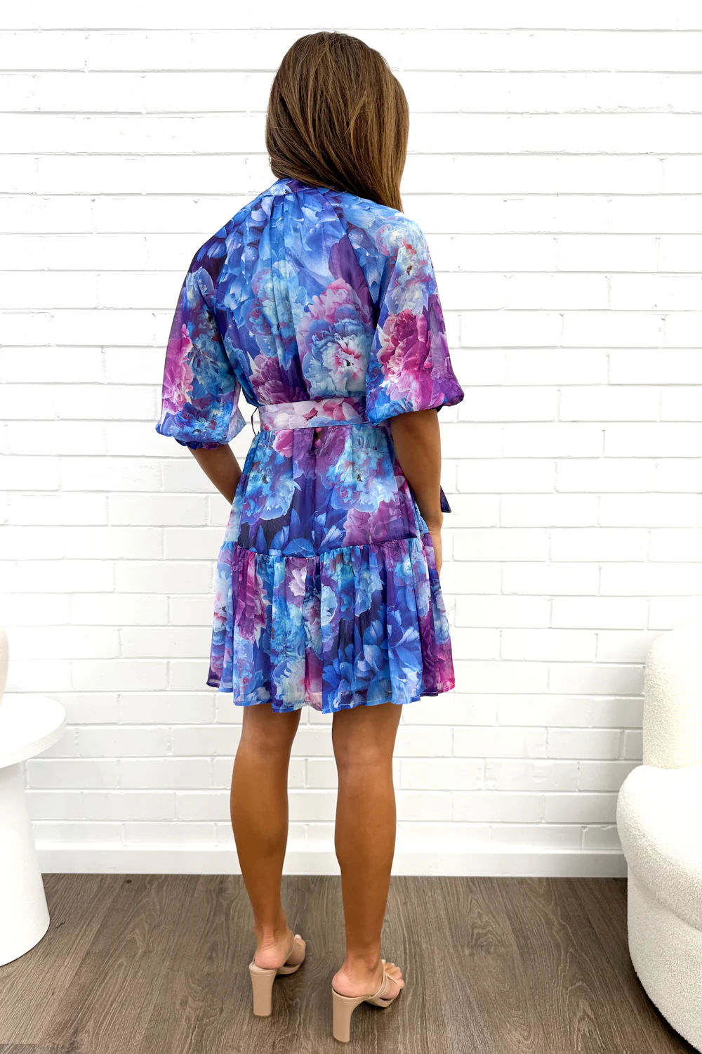Chantilly Dress - Purple Blue Floral - Image 5