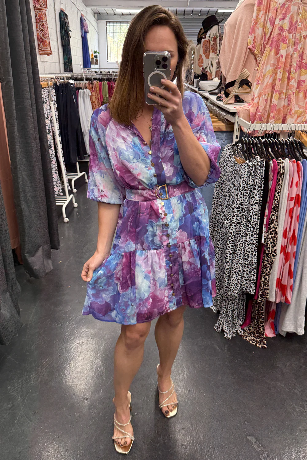 Chantilly Dress - Purple Blue Floral - Image 8