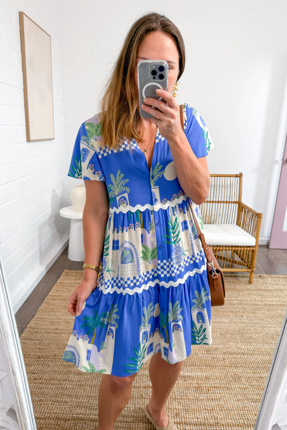 Chelsea Dress - Blue Villa Print - Image 7
