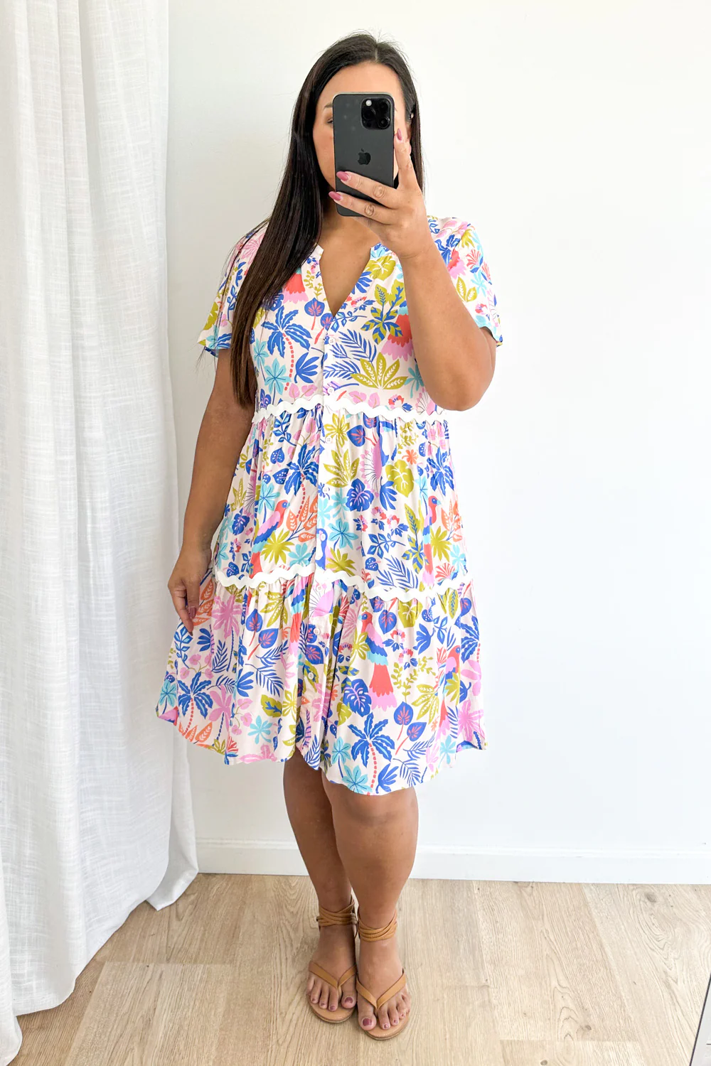Chelsea Dress - Pink Multi Palm - Image 10