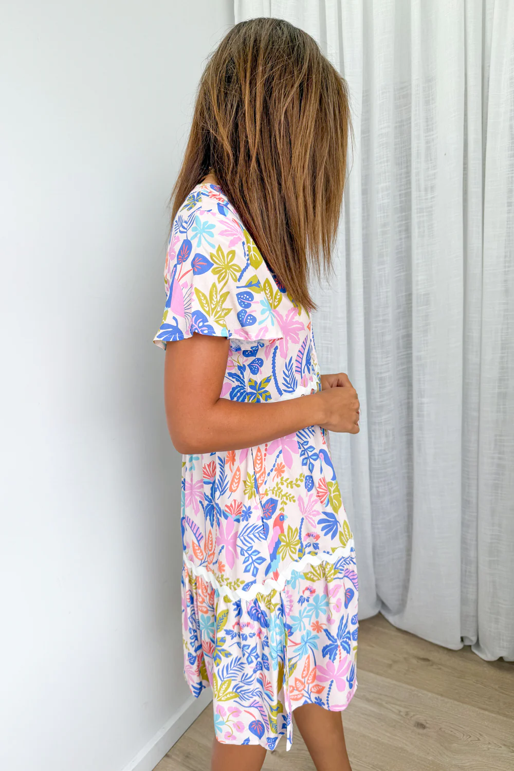 Chelsea Dress - Pink Multi Palm - Image 4