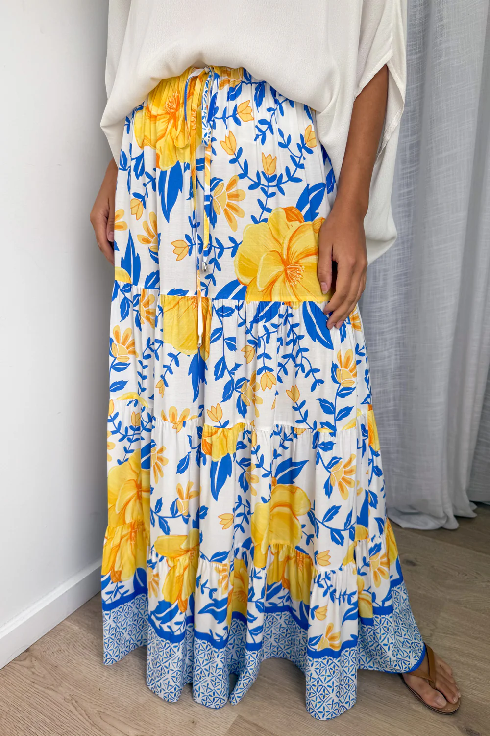 Citra Bloom Skirt - Lemon Blue Print - Image 3