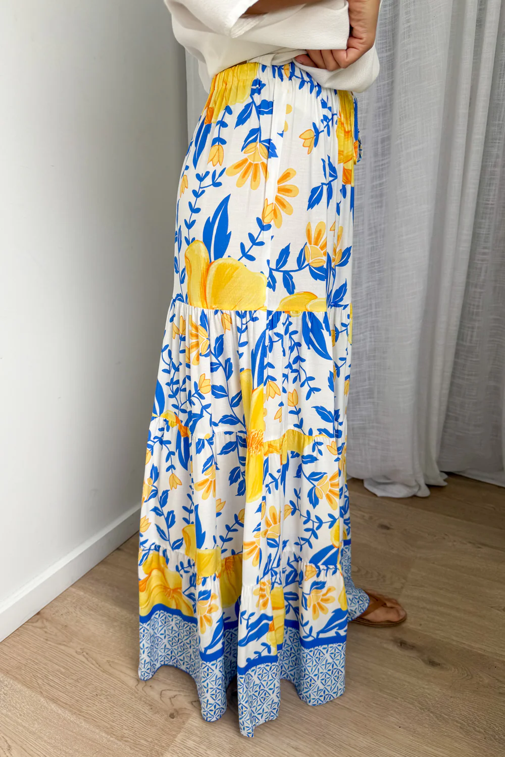 Citra Bloom Skirt - Lemon Blue Print - Image 5
