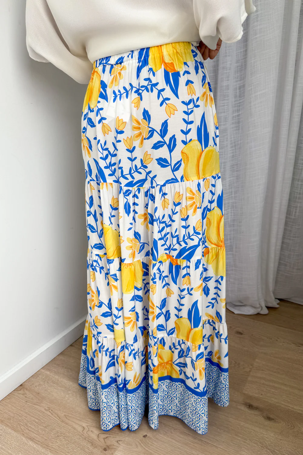 Citra Bloom Skirt - Lemon Blue Print - Image 6