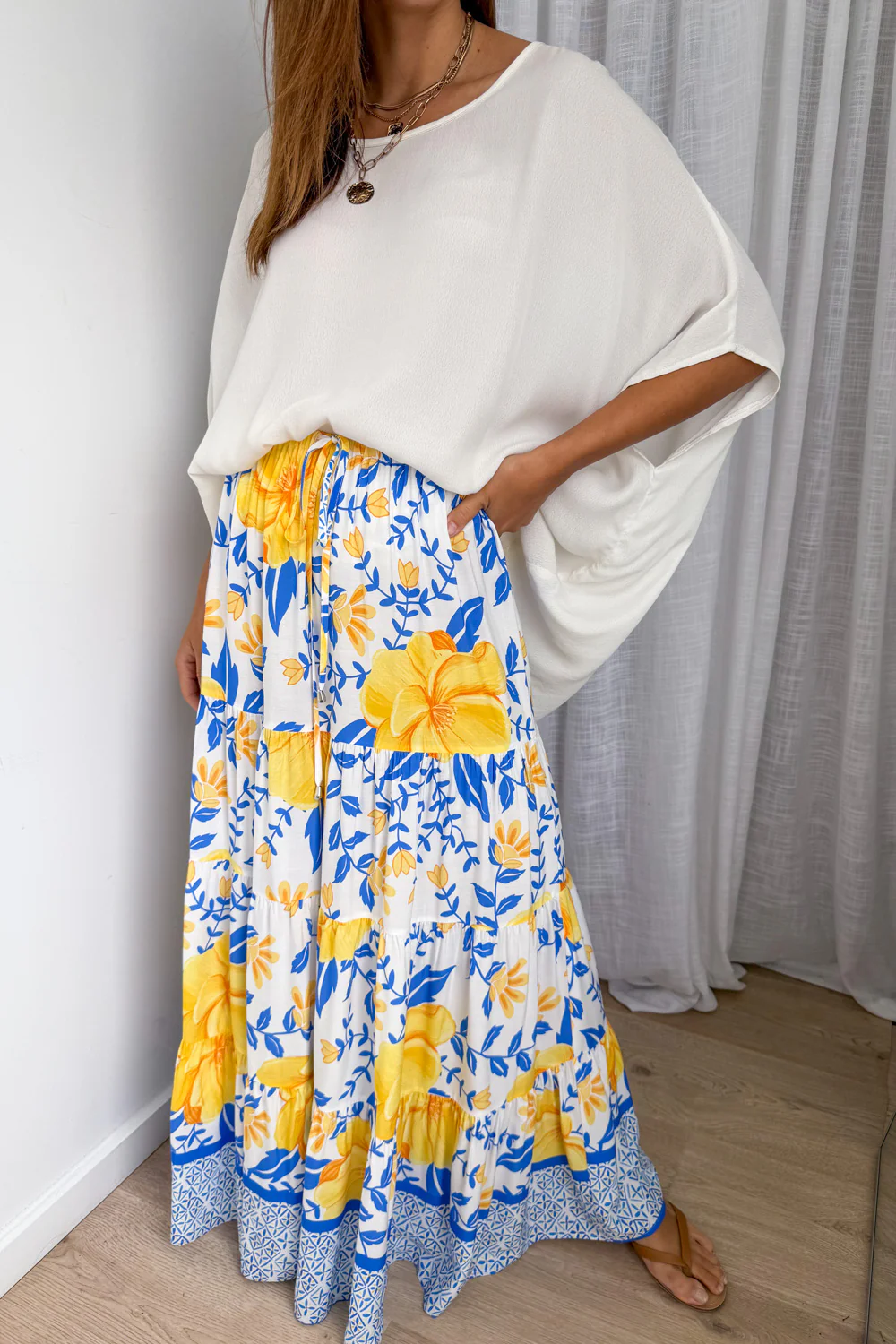 Citra Bloom Skirt - Lemon Blue Print - Image 7