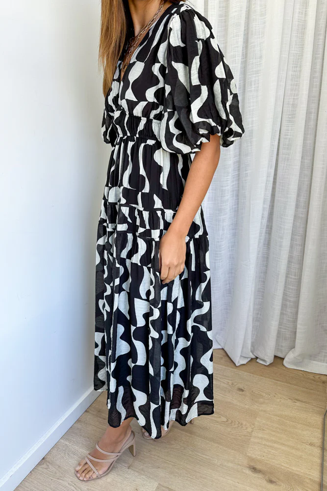 Clairemont Dress - Black White - Image 2