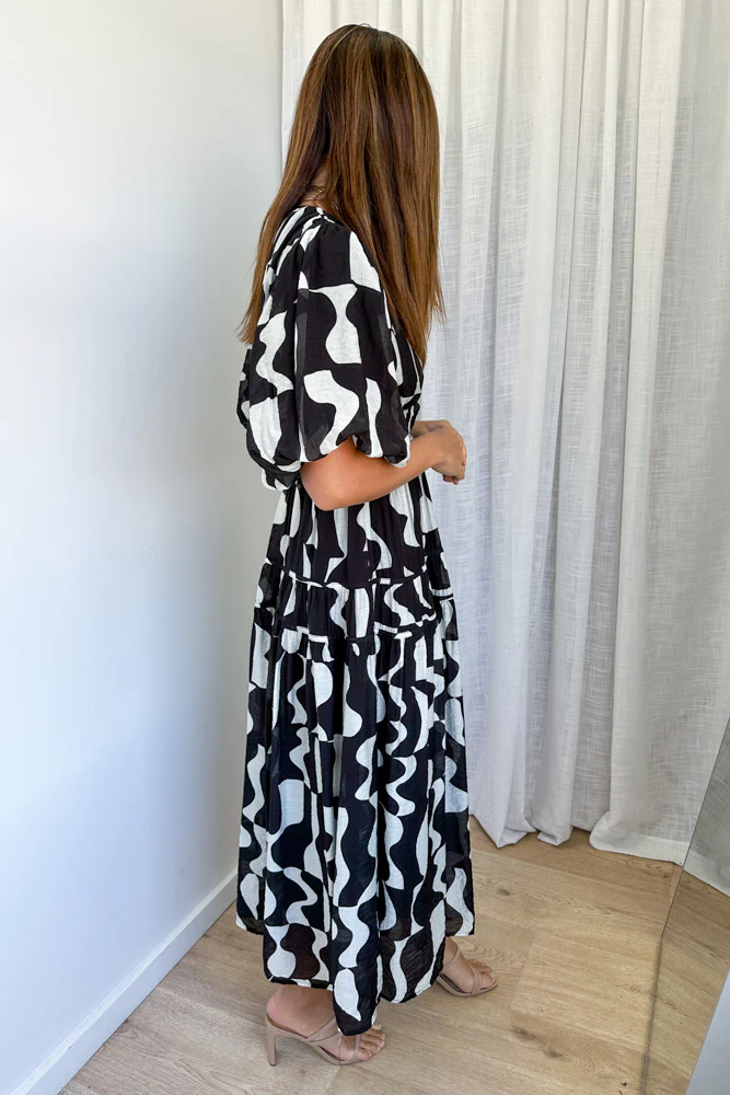 Clairemont Dress - Black White - Image 3
