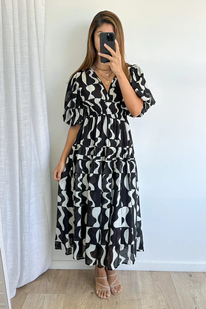 Clairemont Dress - Black White - Image 5