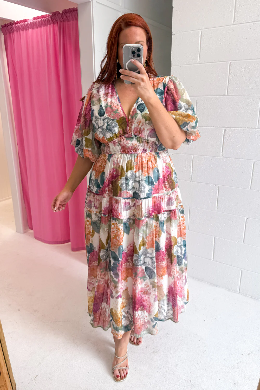 Clairemont Dress - Magenta Apricot Hydrangea - Image 12
