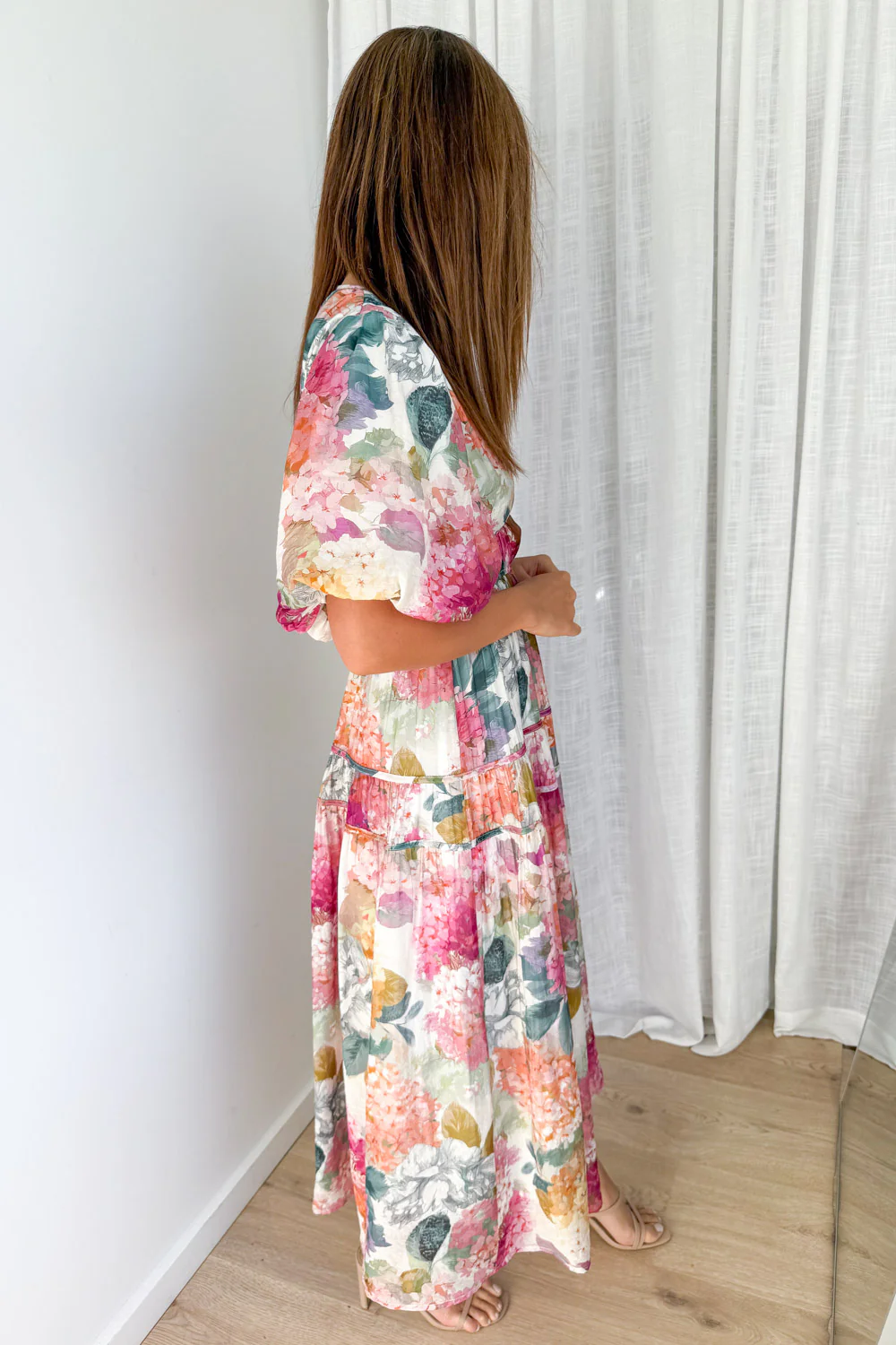 Clairemont Dress - Magenta Apricot Hydrangea - Image 4