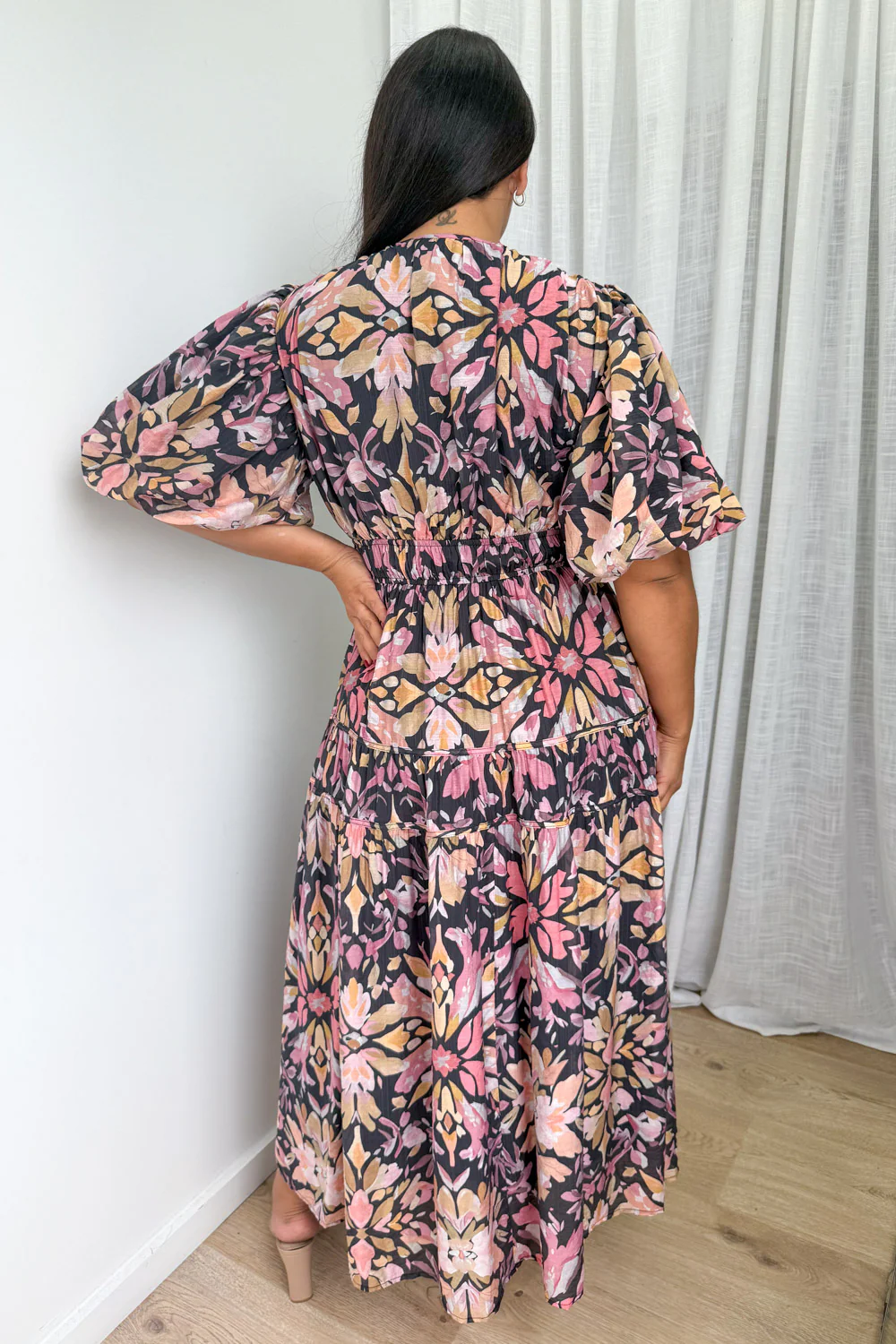 Clairemont Dress - Pink Amber Leaf - Image 10