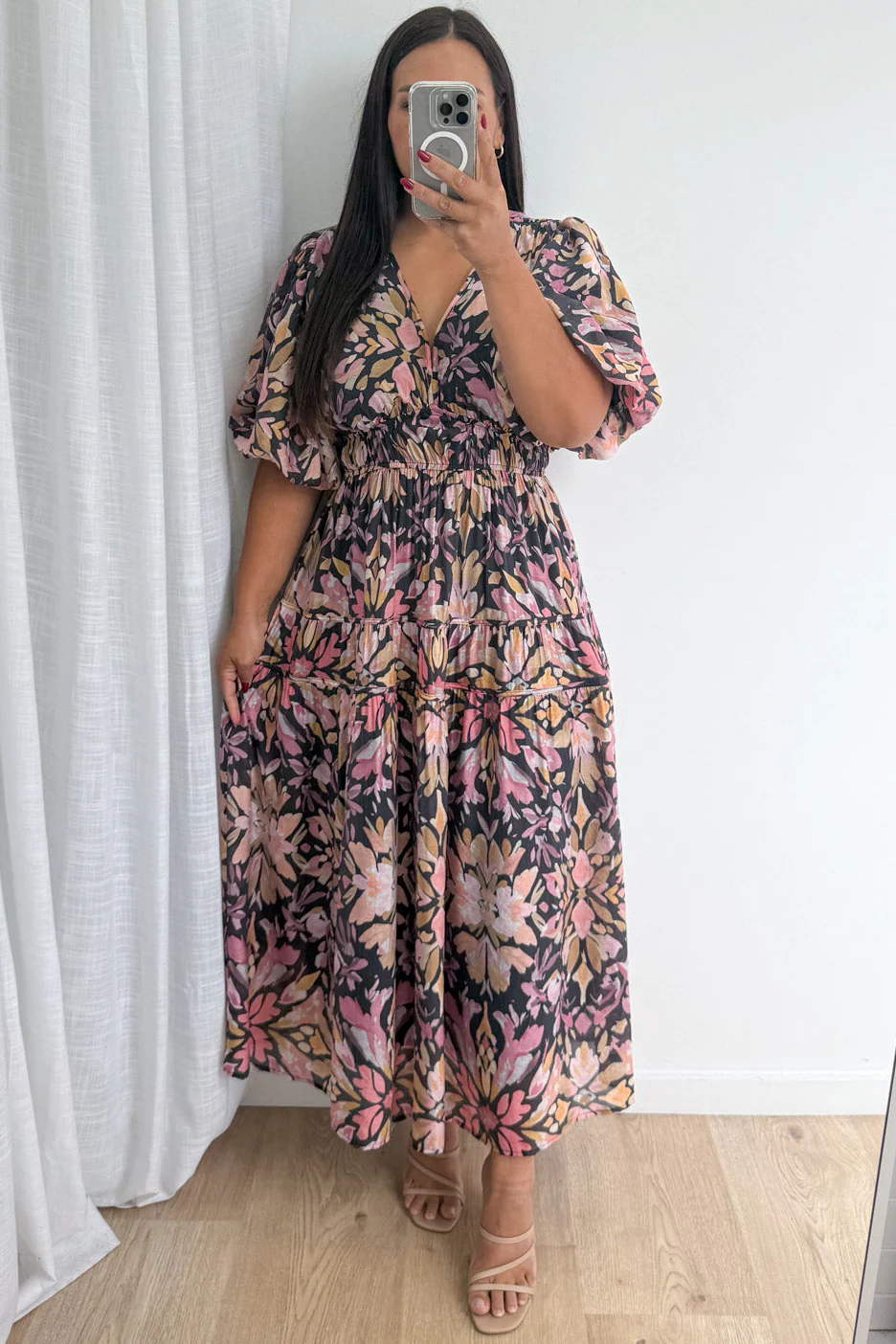 Clairemont Dress - Pink Amber Leaf - Image 7