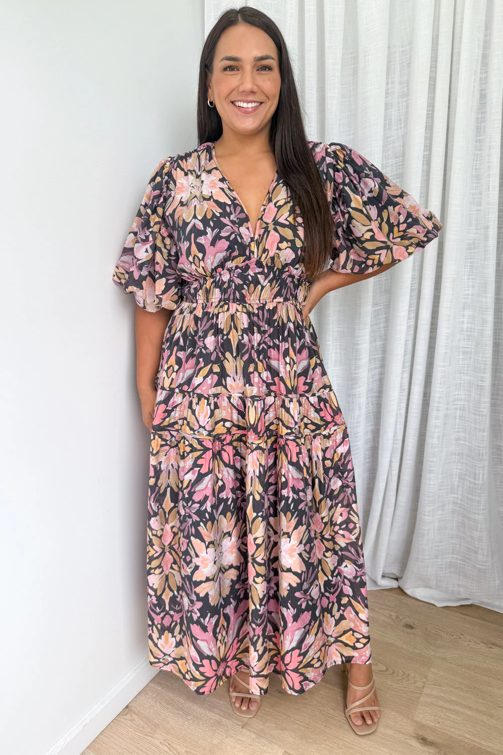 Clairemont Dress - Pink Amber Leaf - Image 8