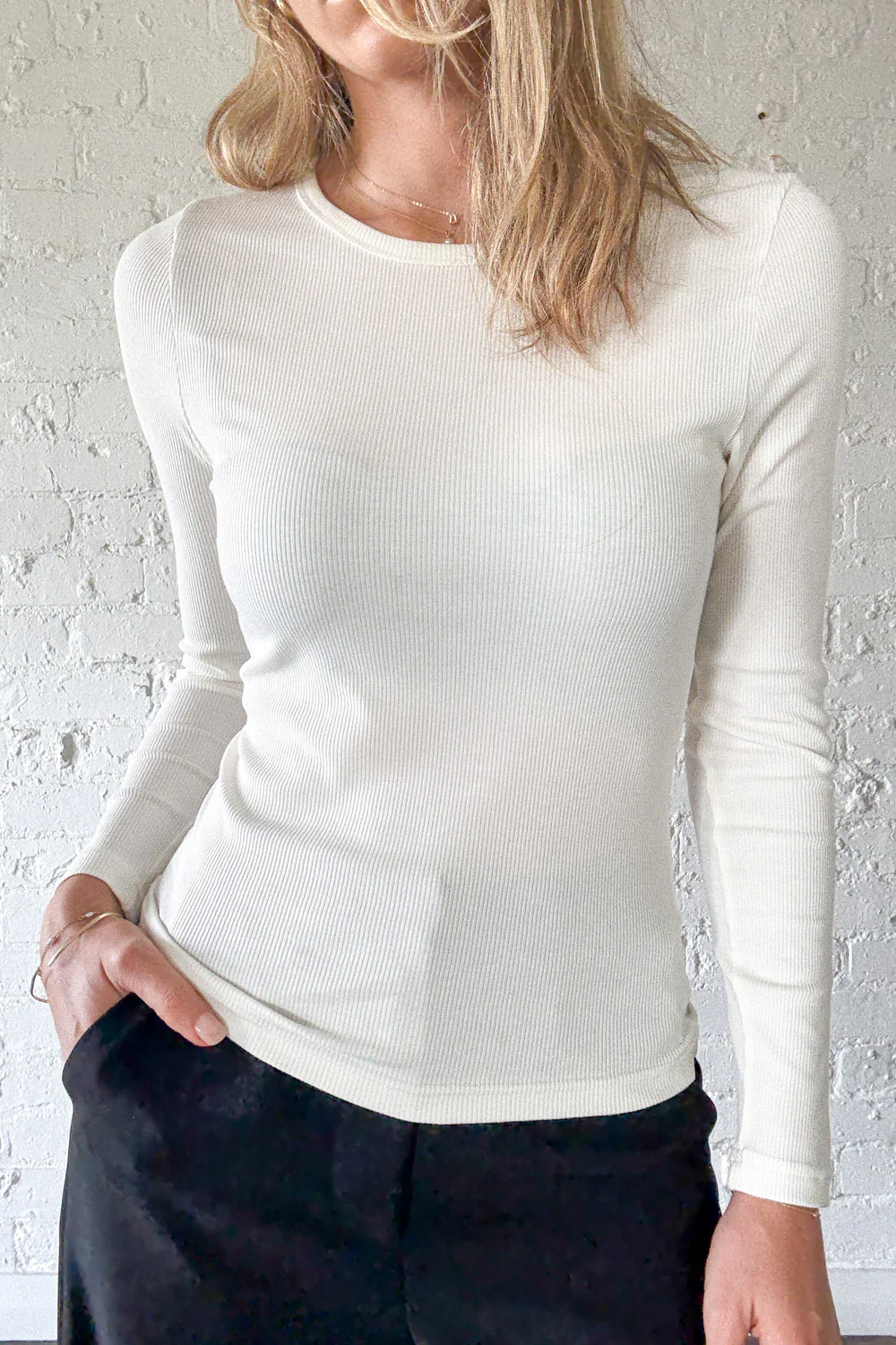 Classic Long Sleeve Rib Tee - Image 5