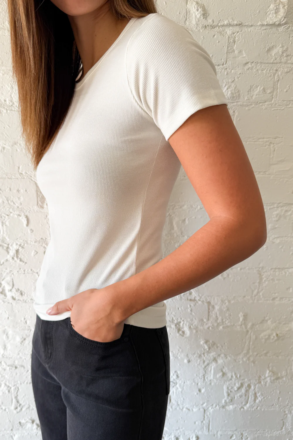 Classic Short Sleeve Rib Tee - Image 47