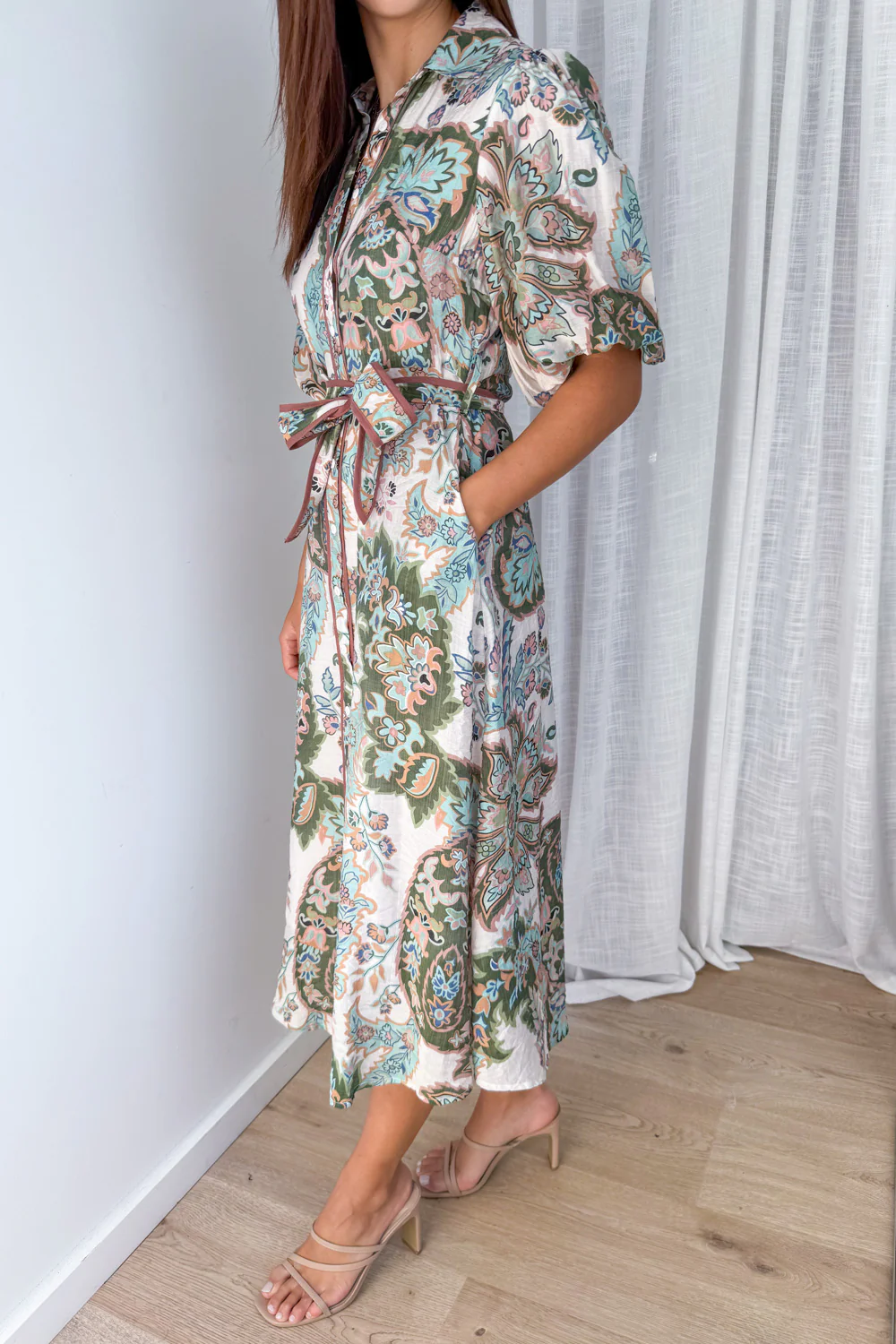 Clementine Dress - Sage Floral Paisley - Image 3