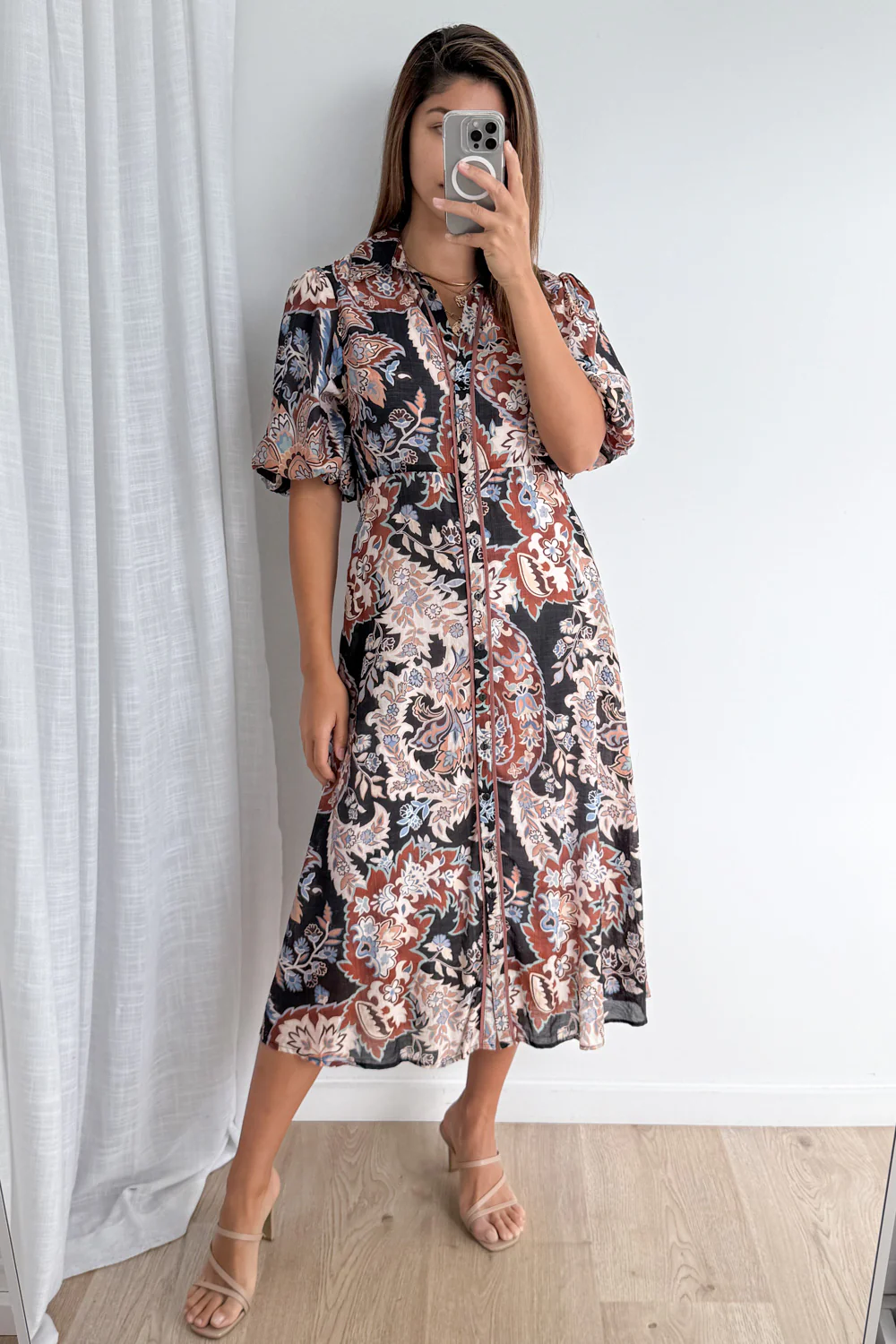 Clementine Dress - Chocolate Floral Paisley - Image 6