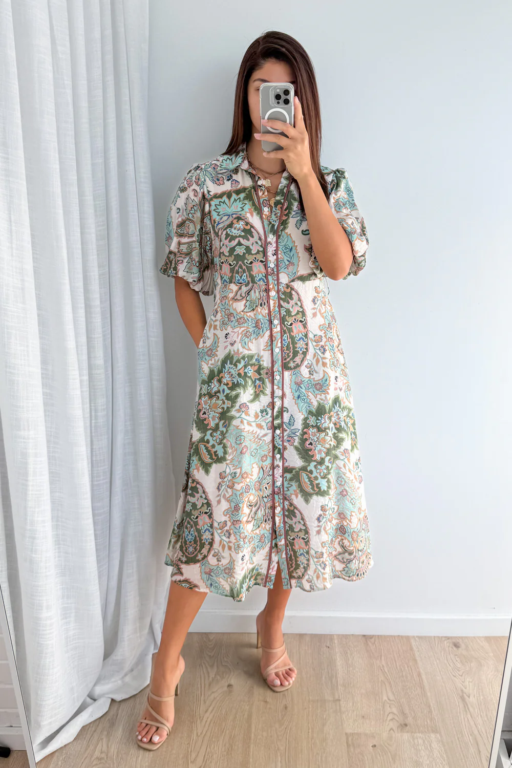 Clementine Dress - Sage Floral Paisley - Image 2