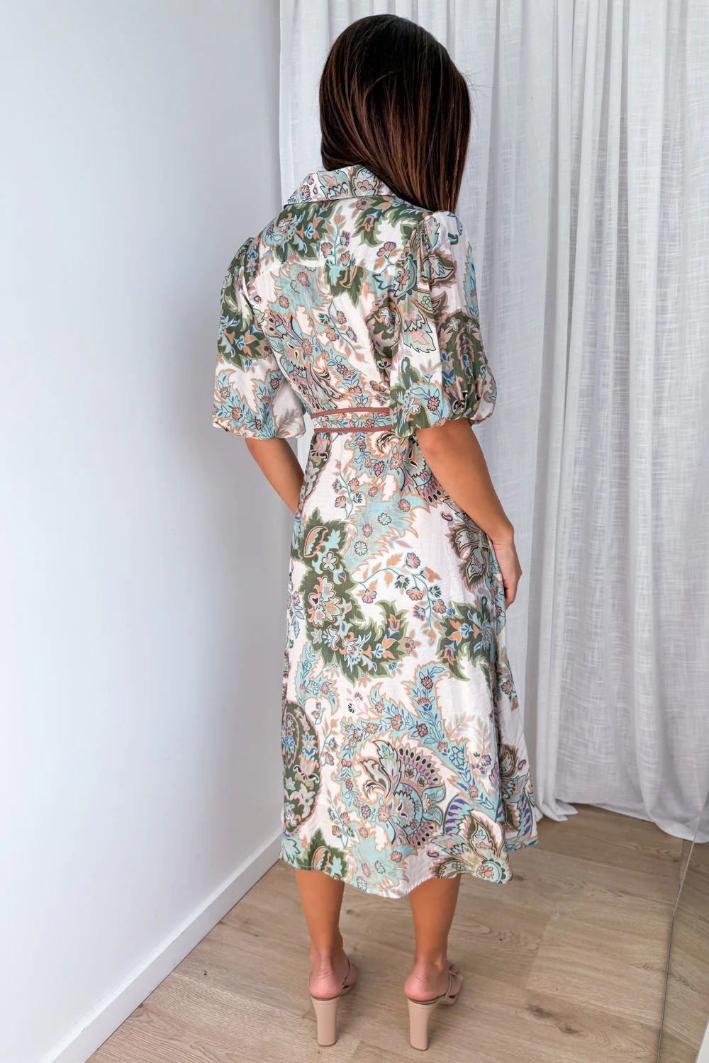 Clementine Dress - Sage Floral Paisley - Image 5