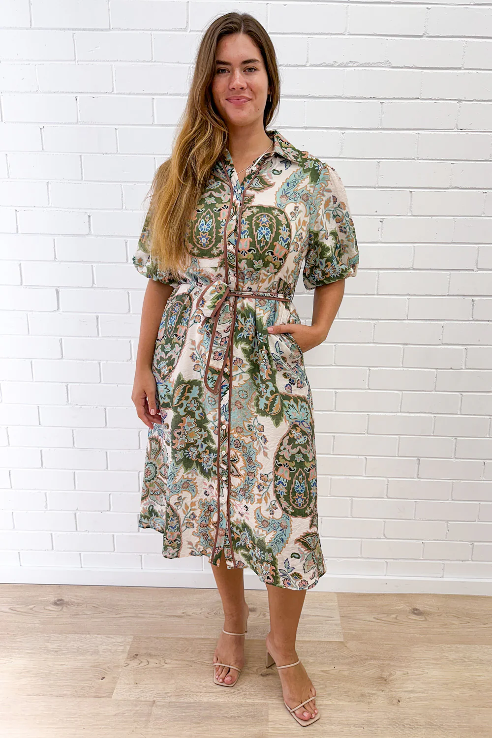 Clementine Dress - Sage Floral Paisley - Image 7