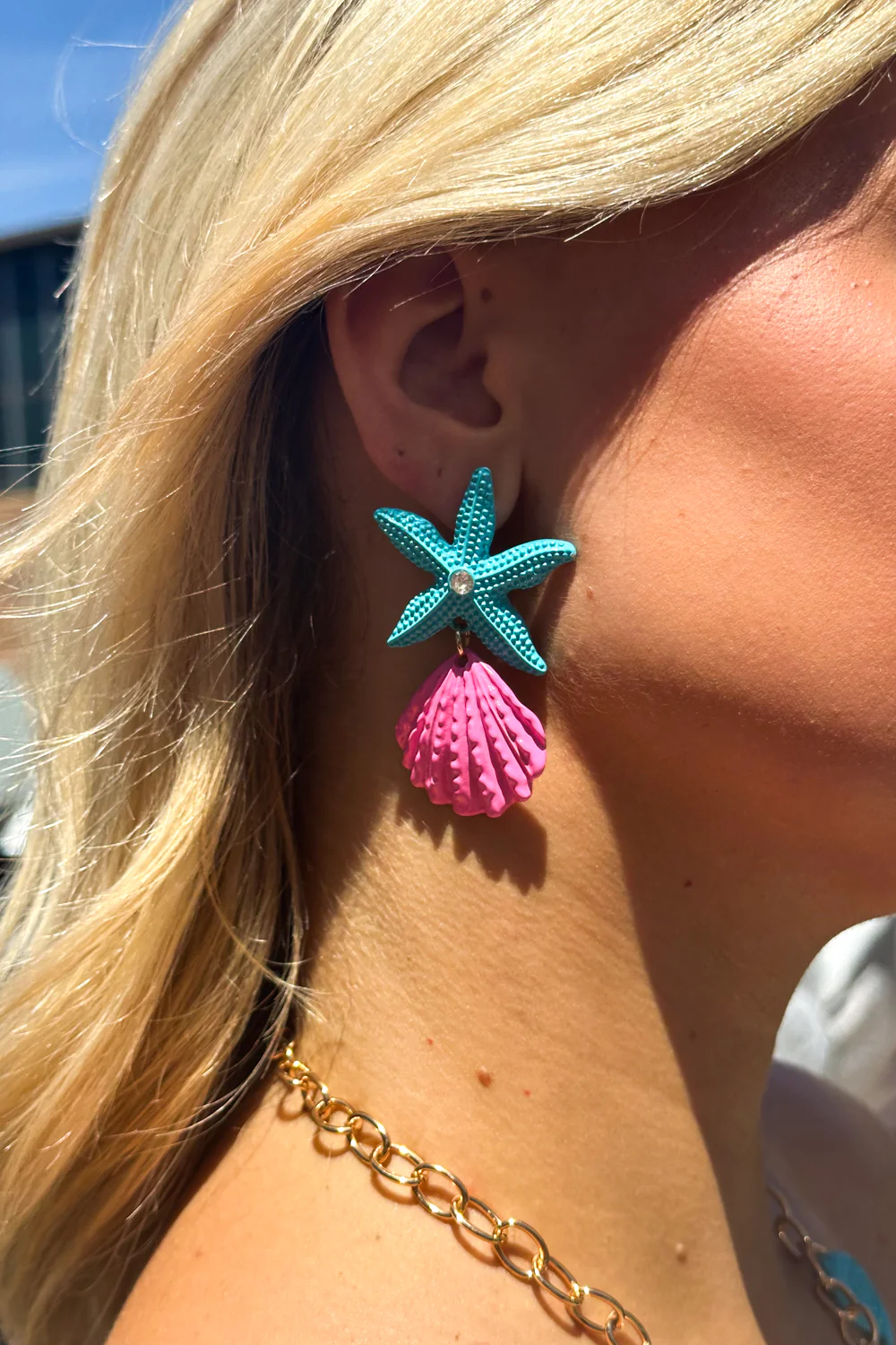 Cleo Earrings - Aqua - Image 2