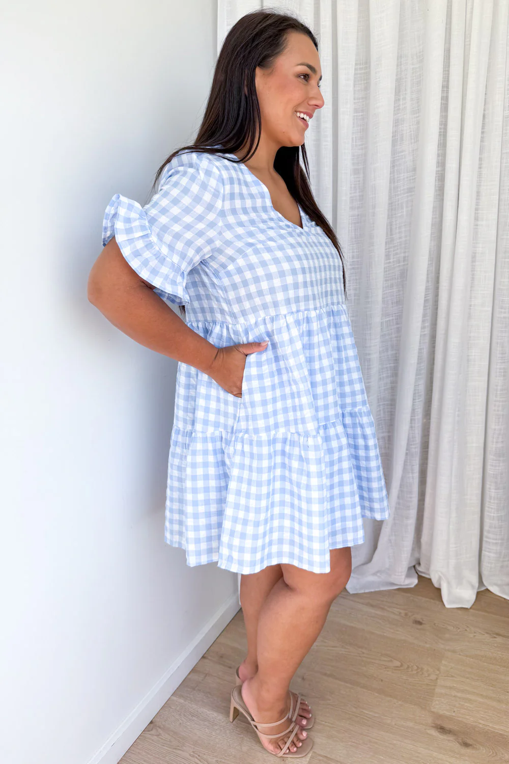 Colette Dress - Pale Blue Gingham - Image 12