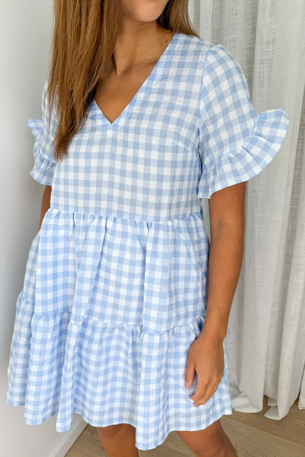 Colette Dress - Pale Blue Gingham - Image 3