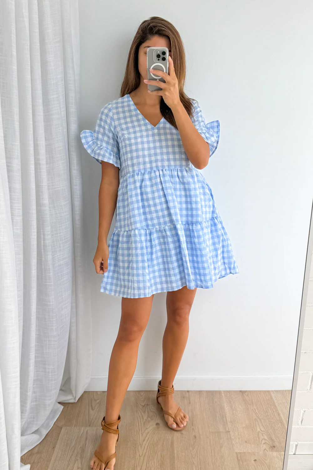 Colette Dress - Pale Blue Gingham - Image 4