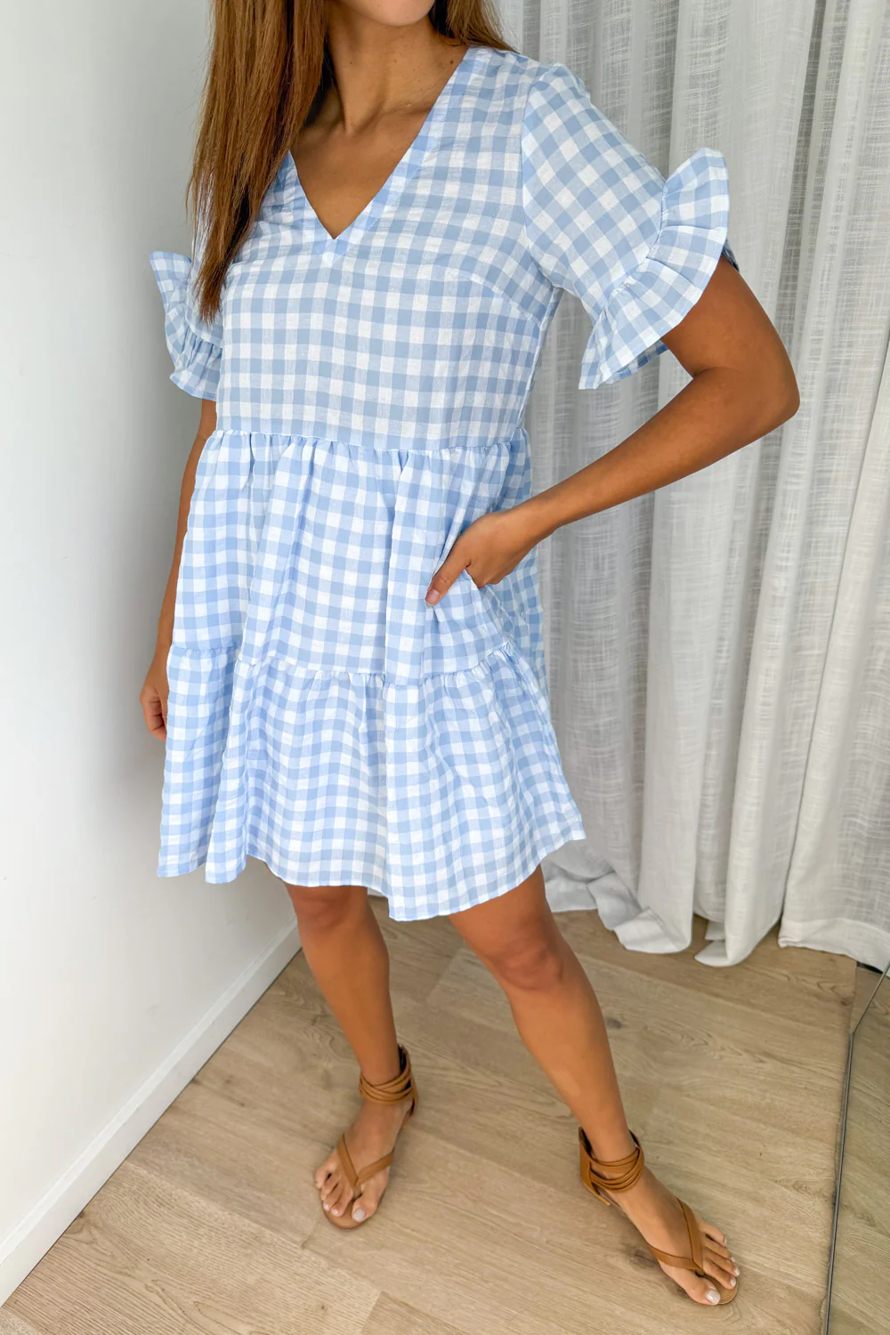 Colette Dress - Pale Blue Gingham - Image 5