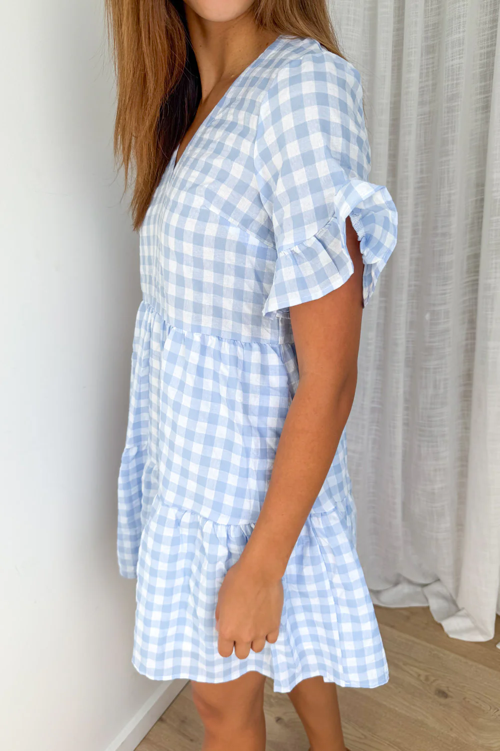 Colette Dress - Pale Blue Gingham - Image 7