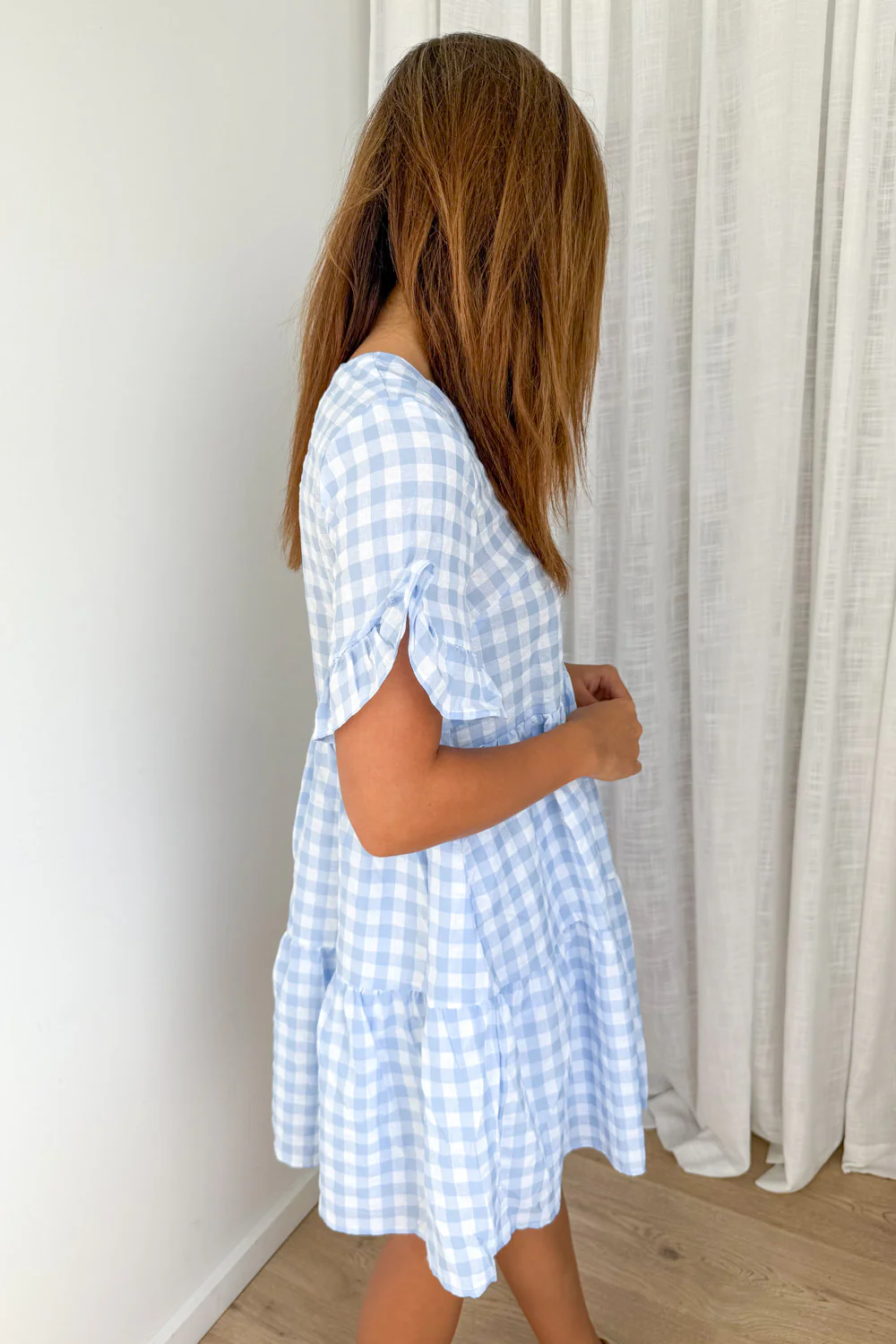 Colette Dress - Pale Blue Gingham - Image 8