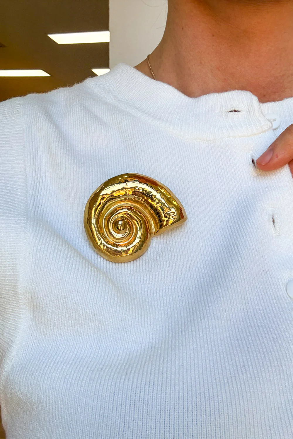 Cove Spiral Brooch - Gold - Image 2