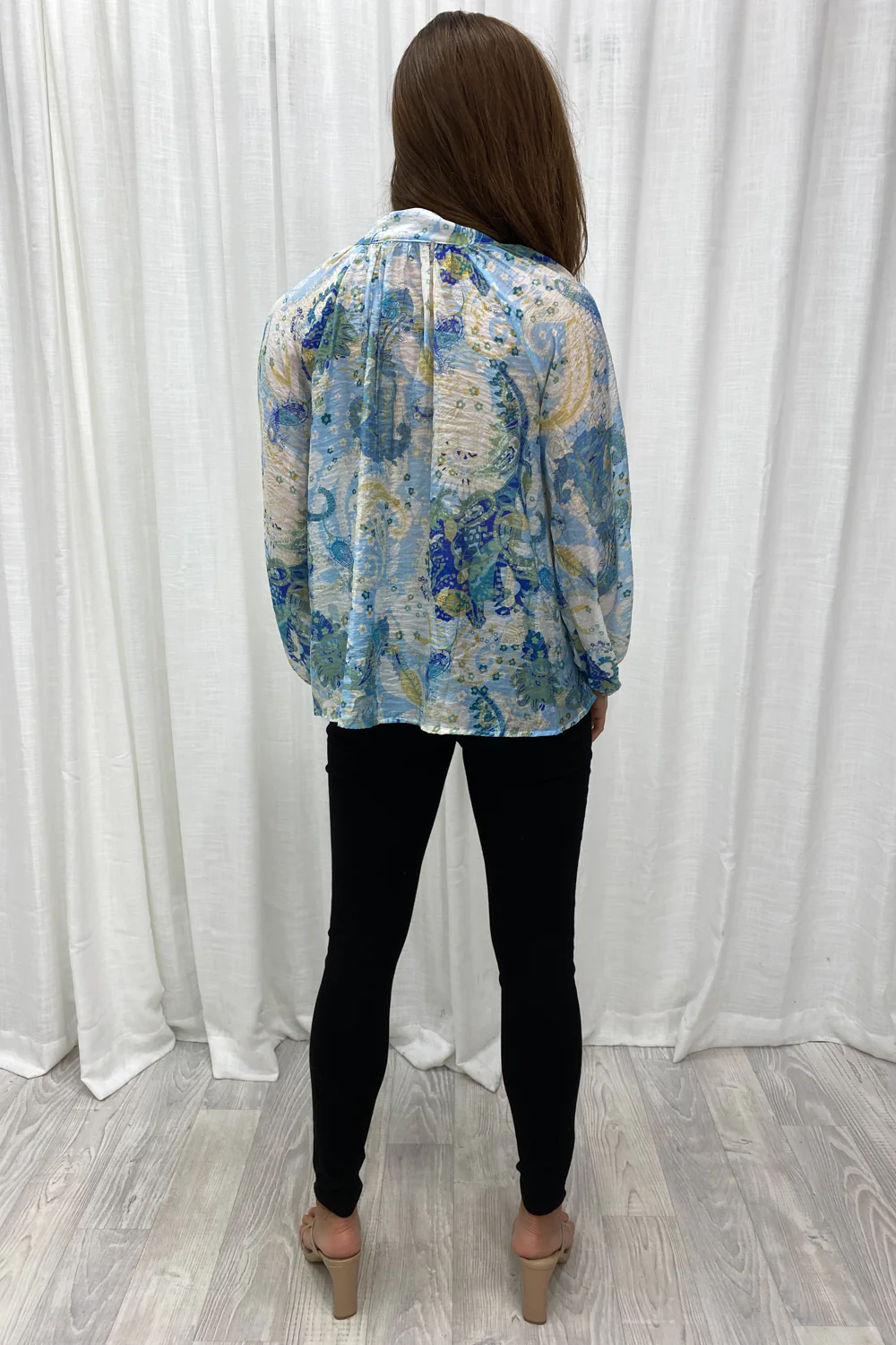 Crinkle Estelle Blouse - Black Geometric - Image 23