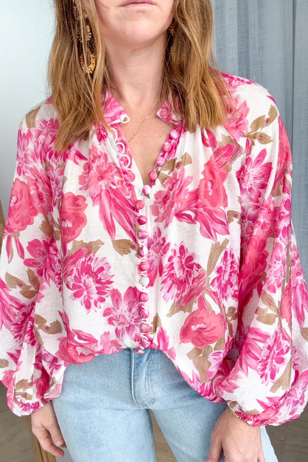 Crinkle Estelle Blouse - Black Geometric - Image 37
