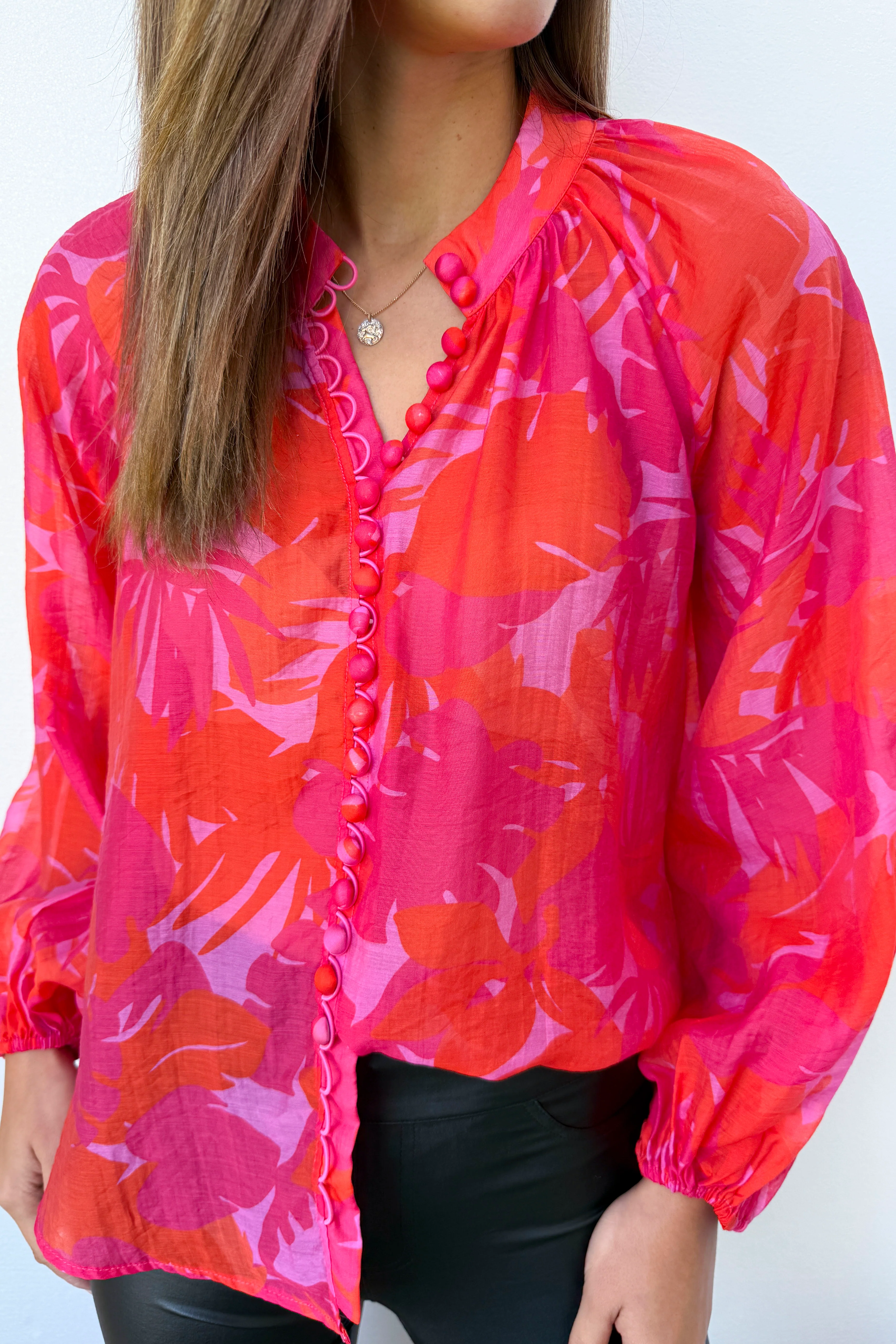 Crinkle Estelle Blouse - Black Geometric - Image 41
