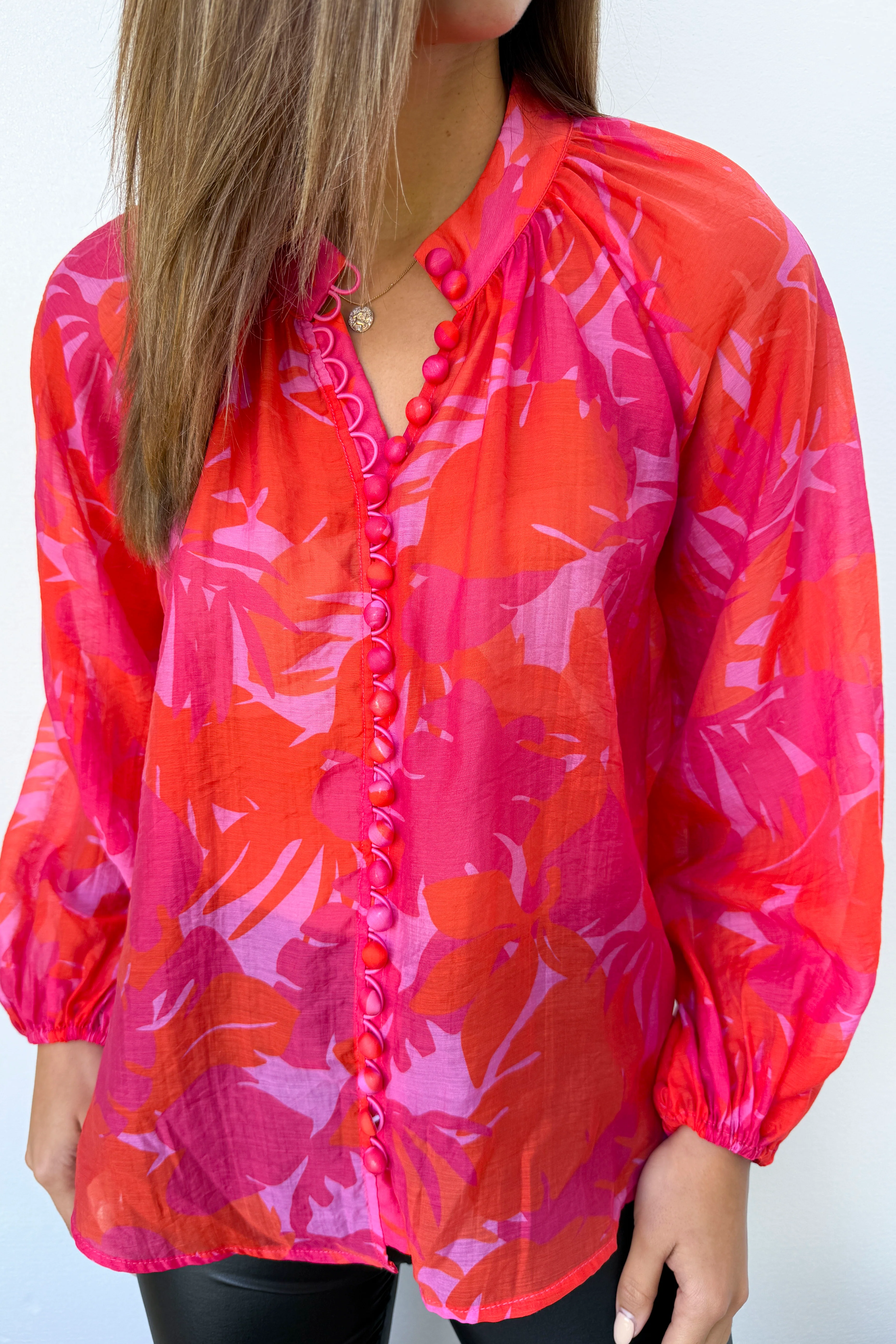 Crinkle Estelle Blouse - Black Geometric - Image 43