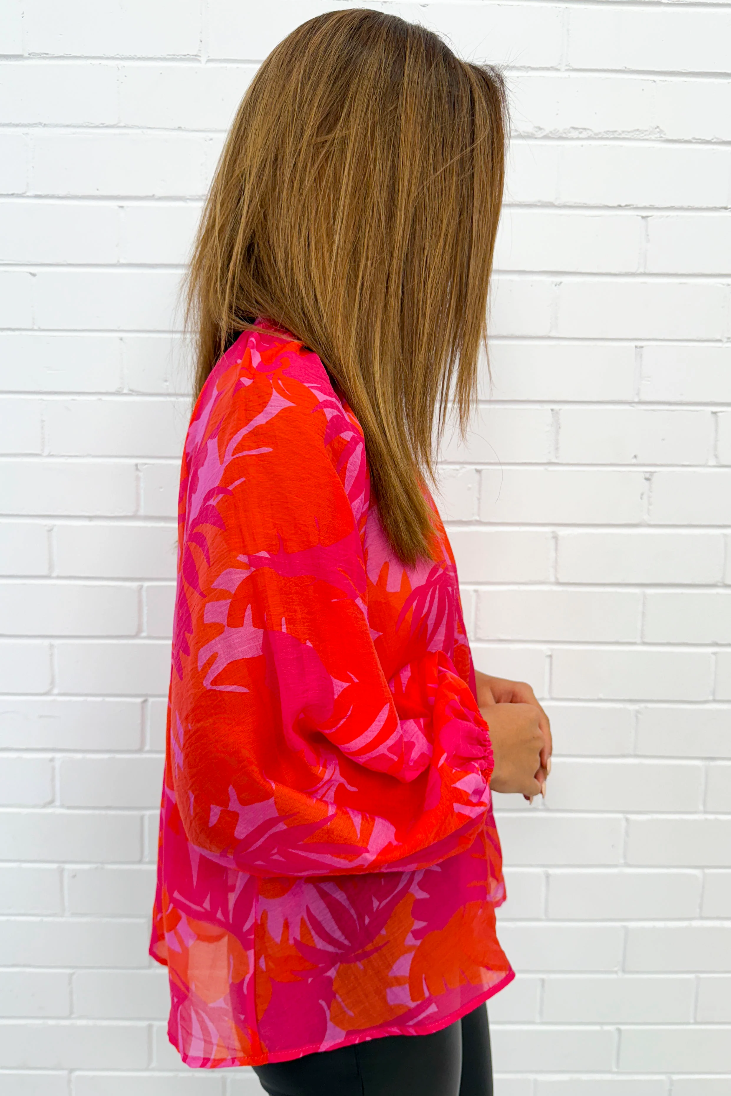 Crinkle Estelle Blouse - Black Geometric - Image 45