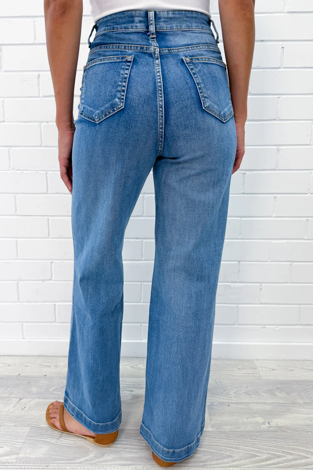 Daisy Wide Leg Jeans - Denim - Image 5