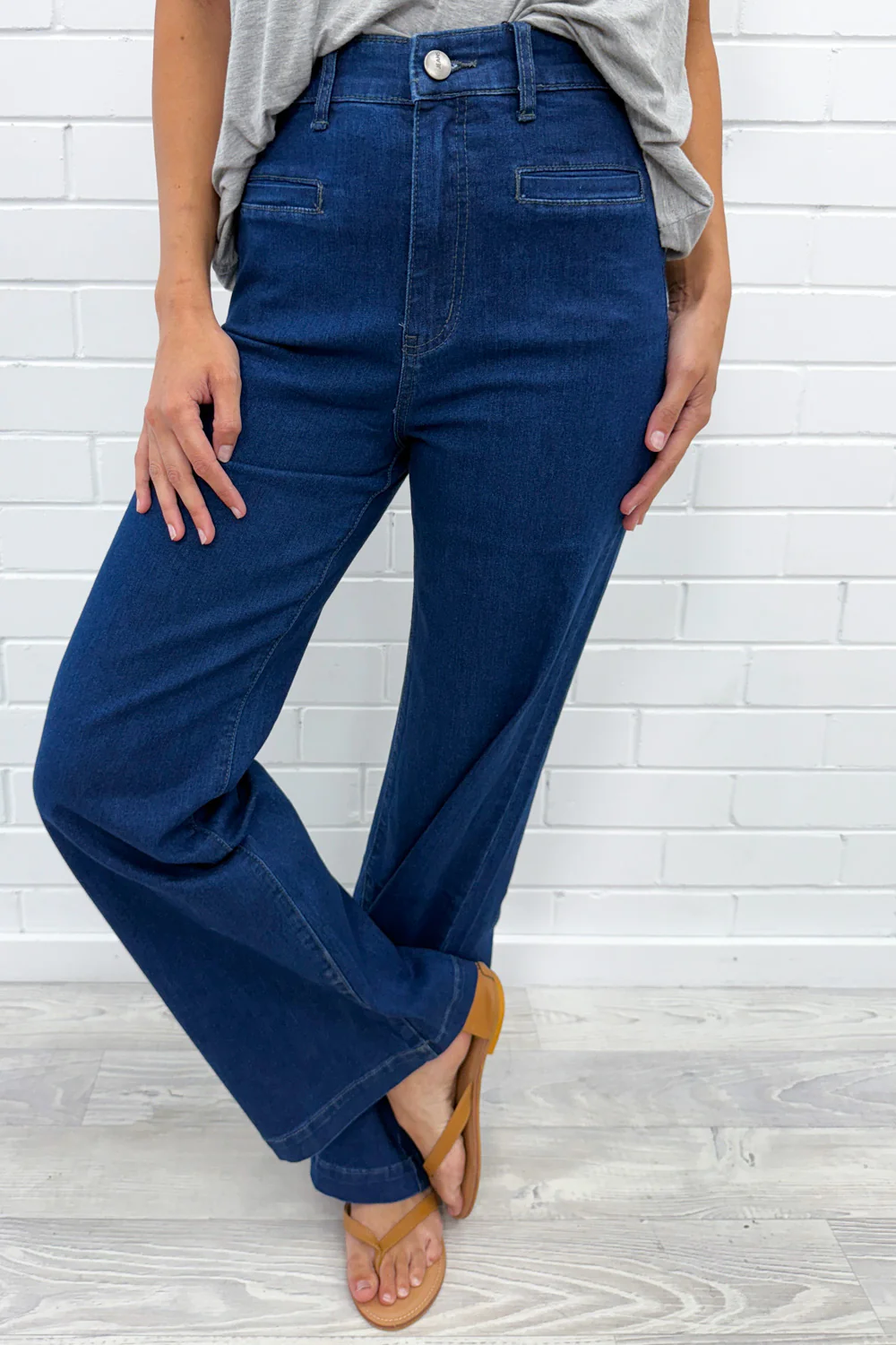 Daisy Wide Leg Jeans - Dark Denim - Image 12