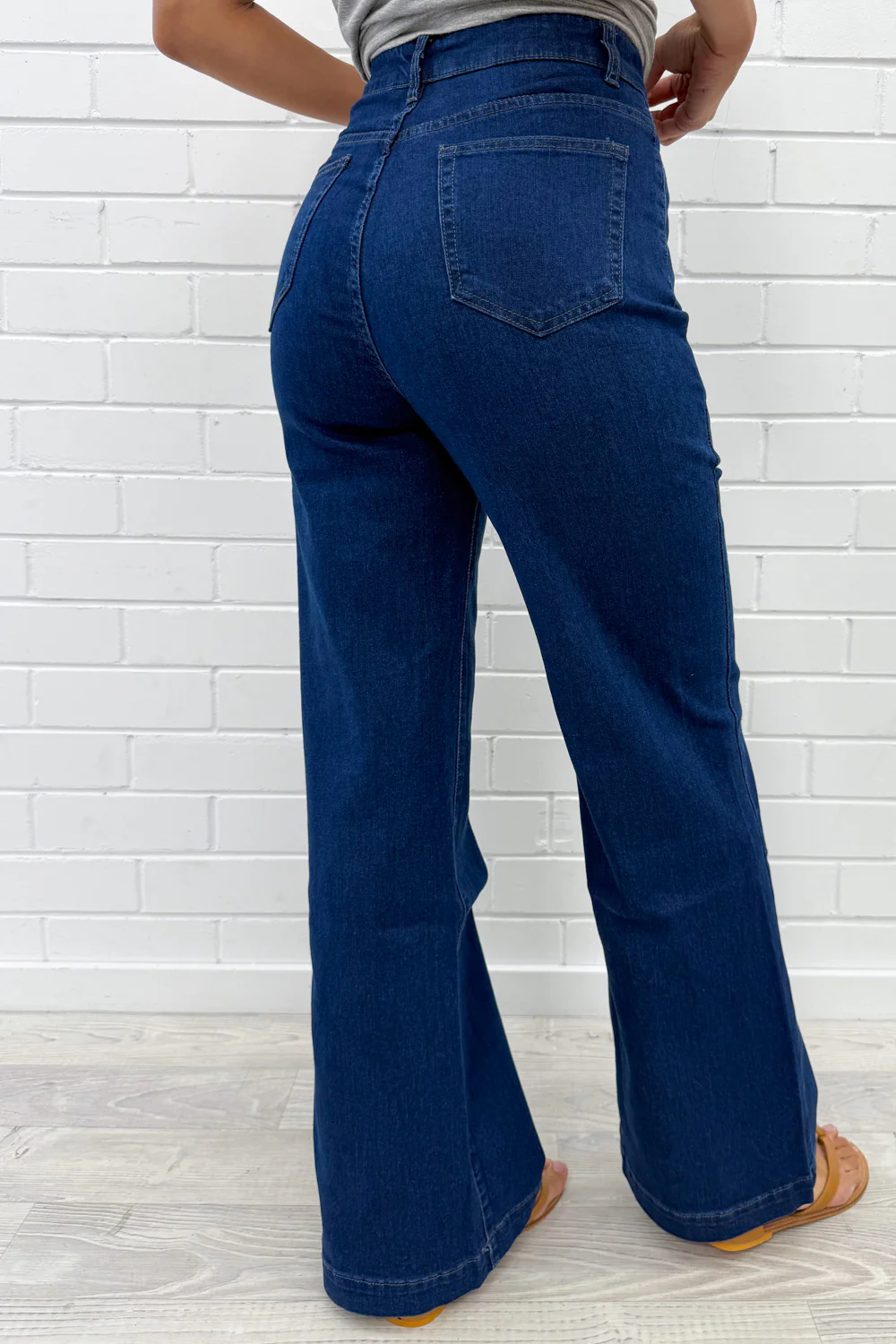 Daisy Wide Leg Jeans - Dark Denim - Image 13