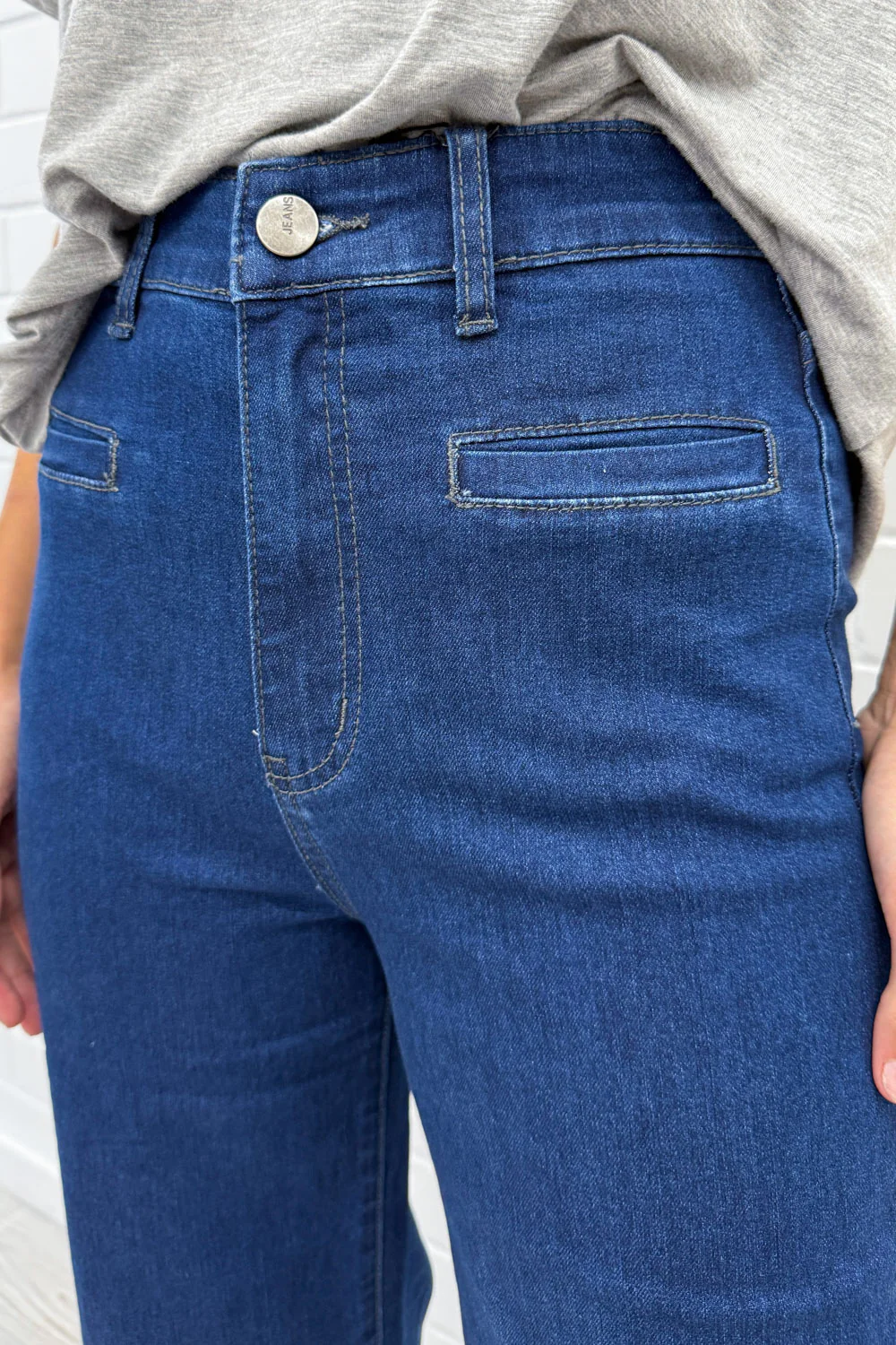 Daisy Wide Leg Jeans - Dark Denim - Image 14