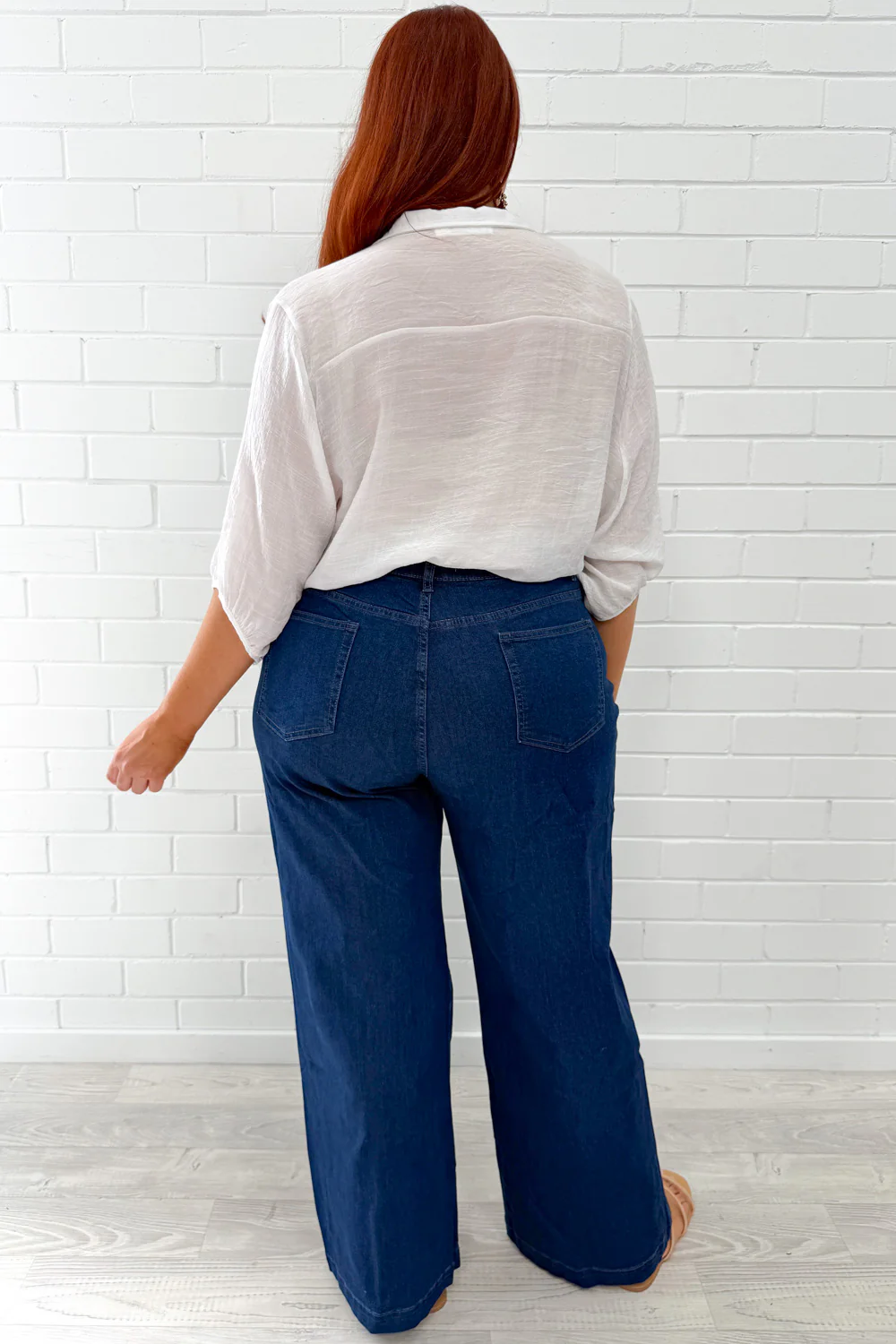 Daisy Wide Leg Jeans - Dark Denim - Image 16