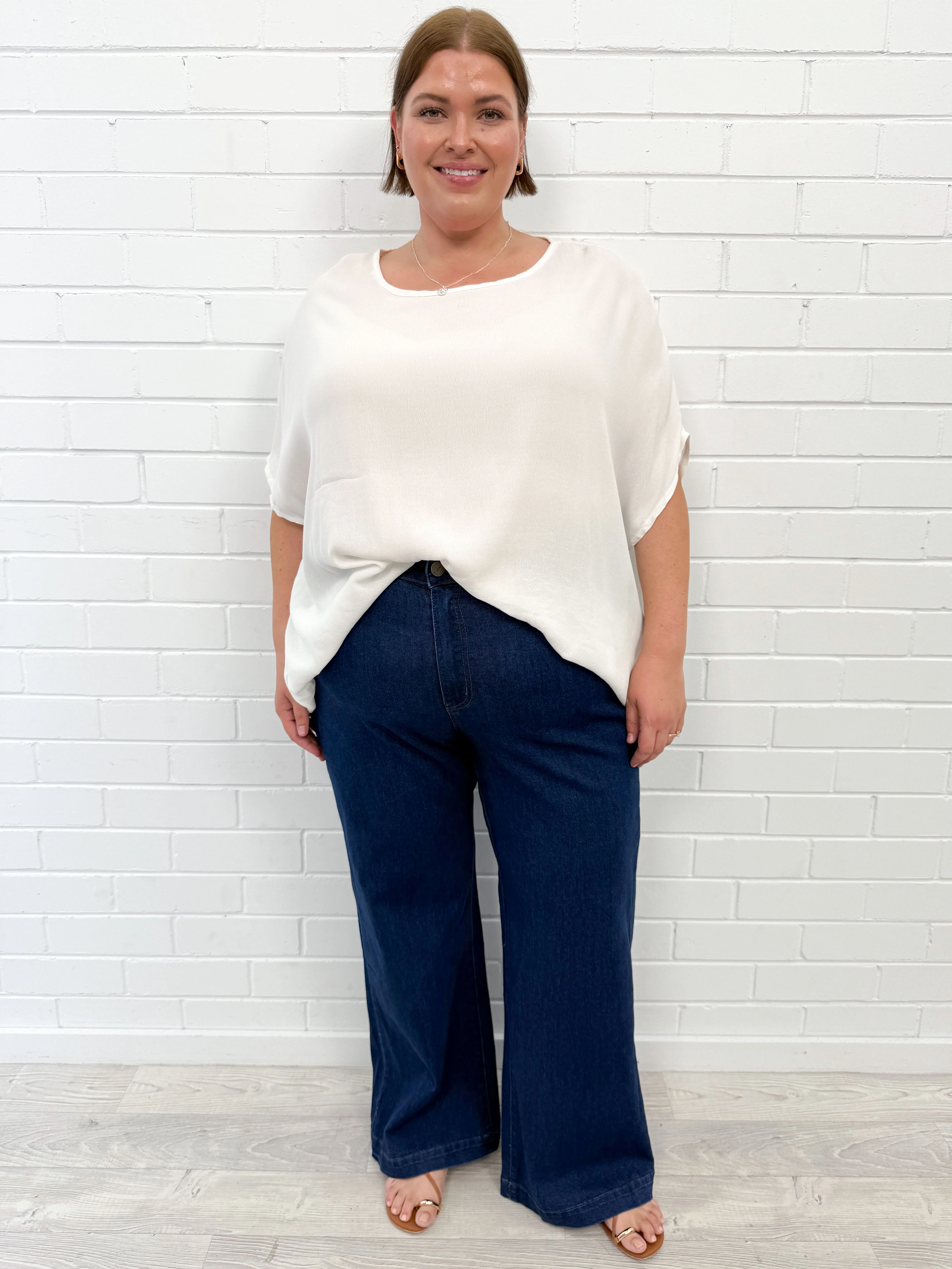 Daisy Wide Leg Jeans - Dark Denim - Image 17