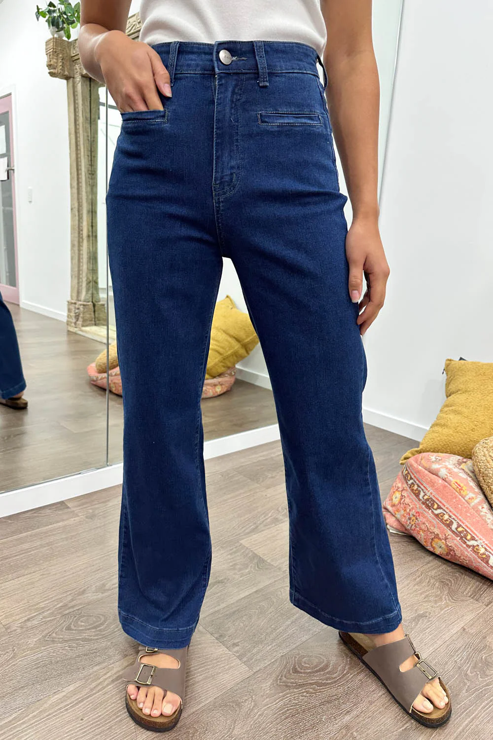 Daisy Wide Leg Jeans - Dark Denim - Image 2