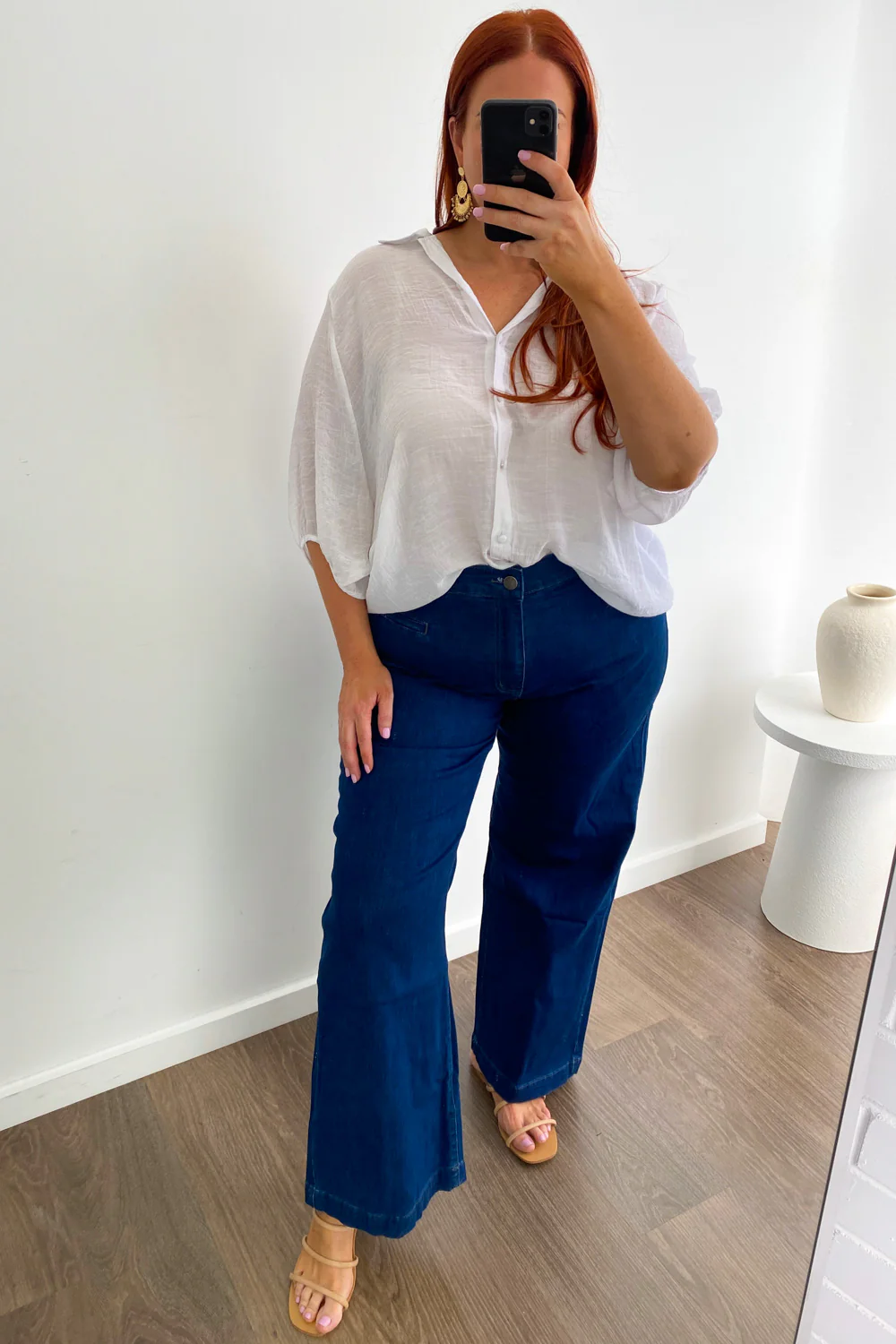 Daisy Wide Leg Jeans - Dark Denim - Image 20