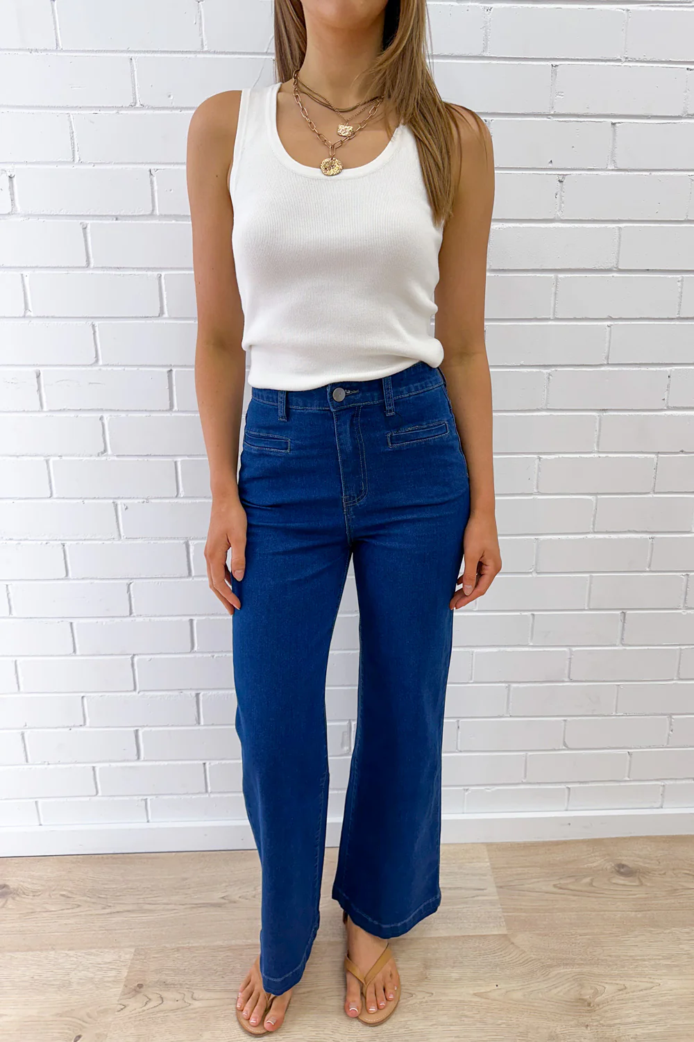Daisy Wide Leg Jeans - Dark Denim - Image 21
