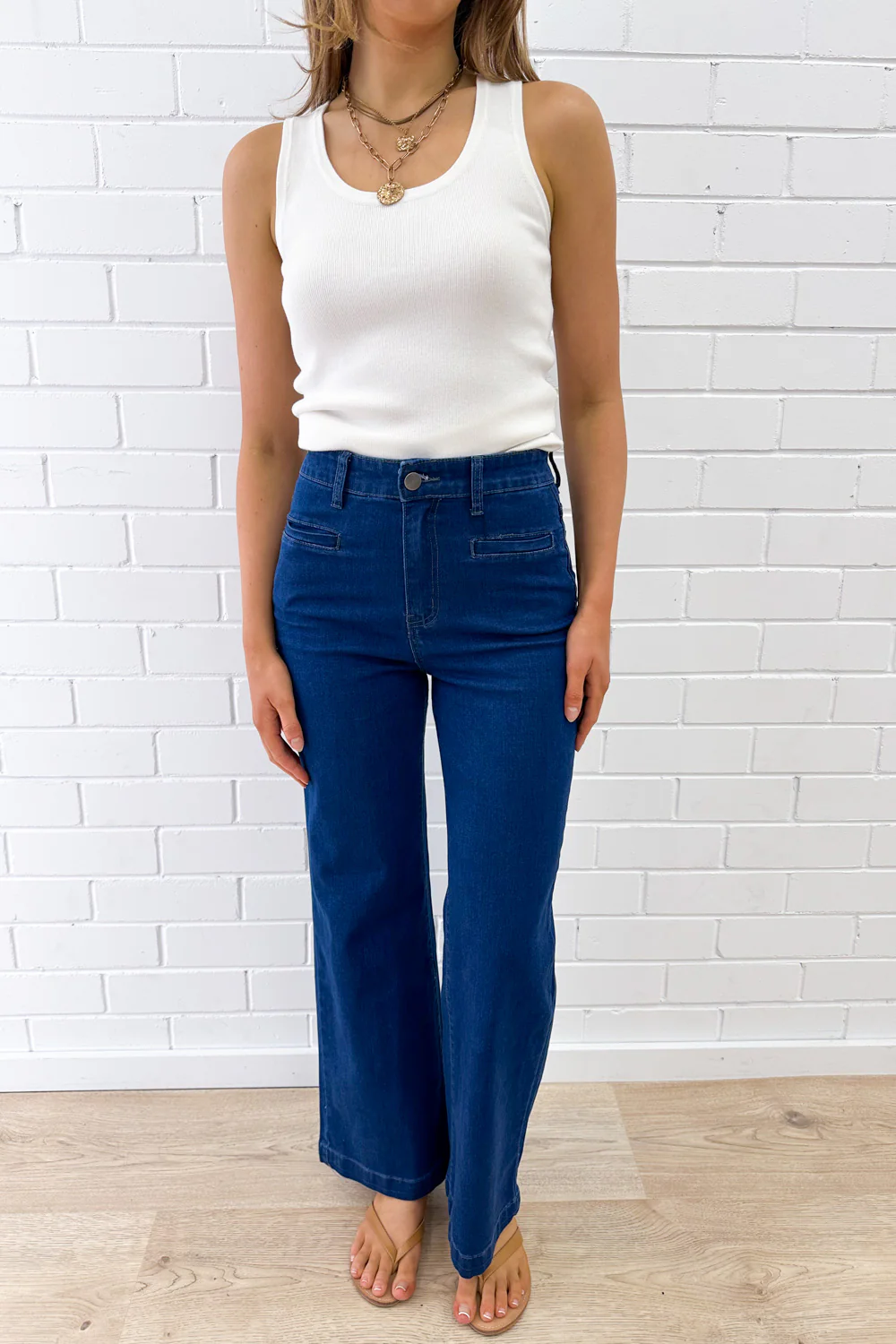 Daisy Wide Leg Jeans - Dark Denim - Image 23
