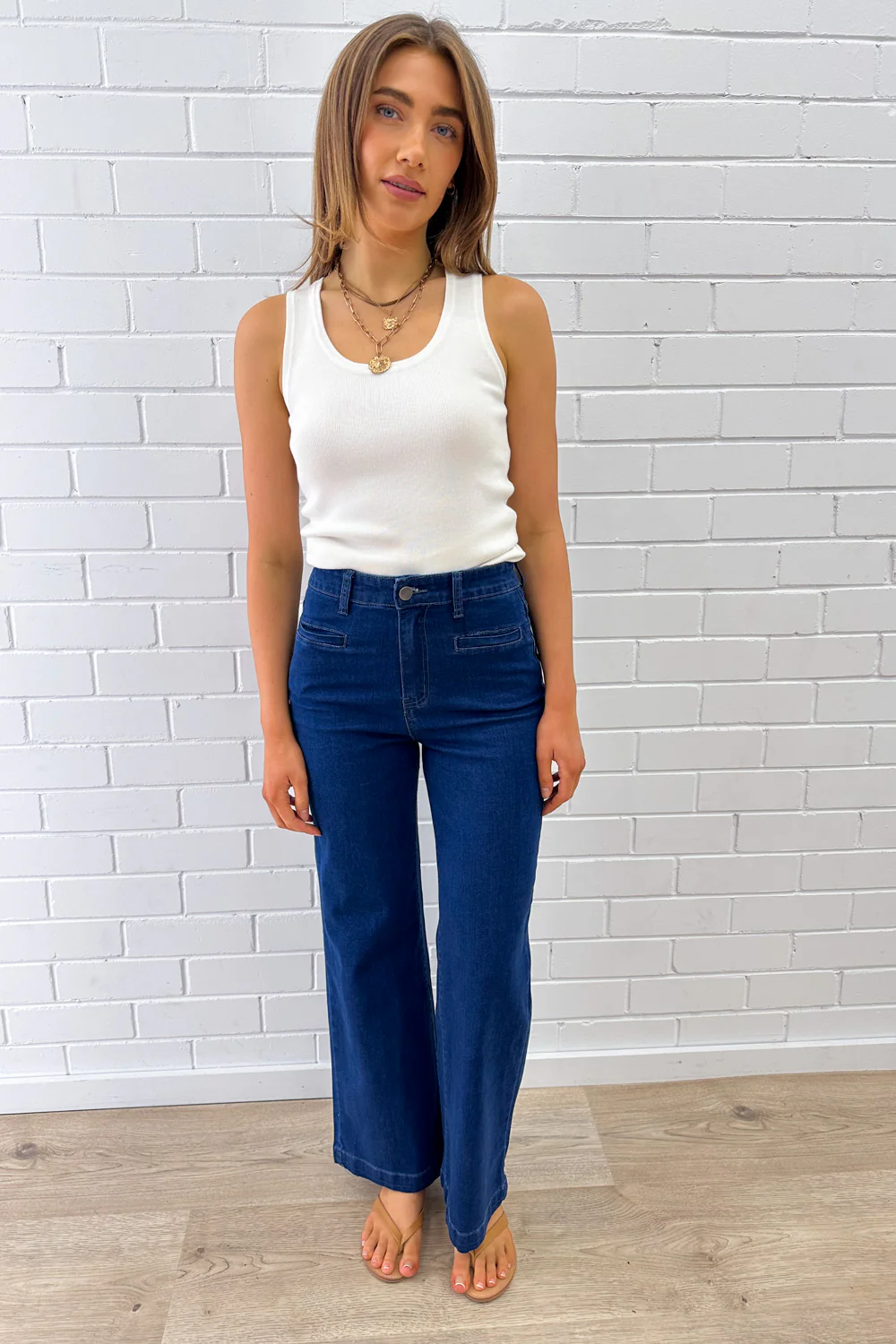Daisy Wide Leg Jeans - Dark Denim - Image 25